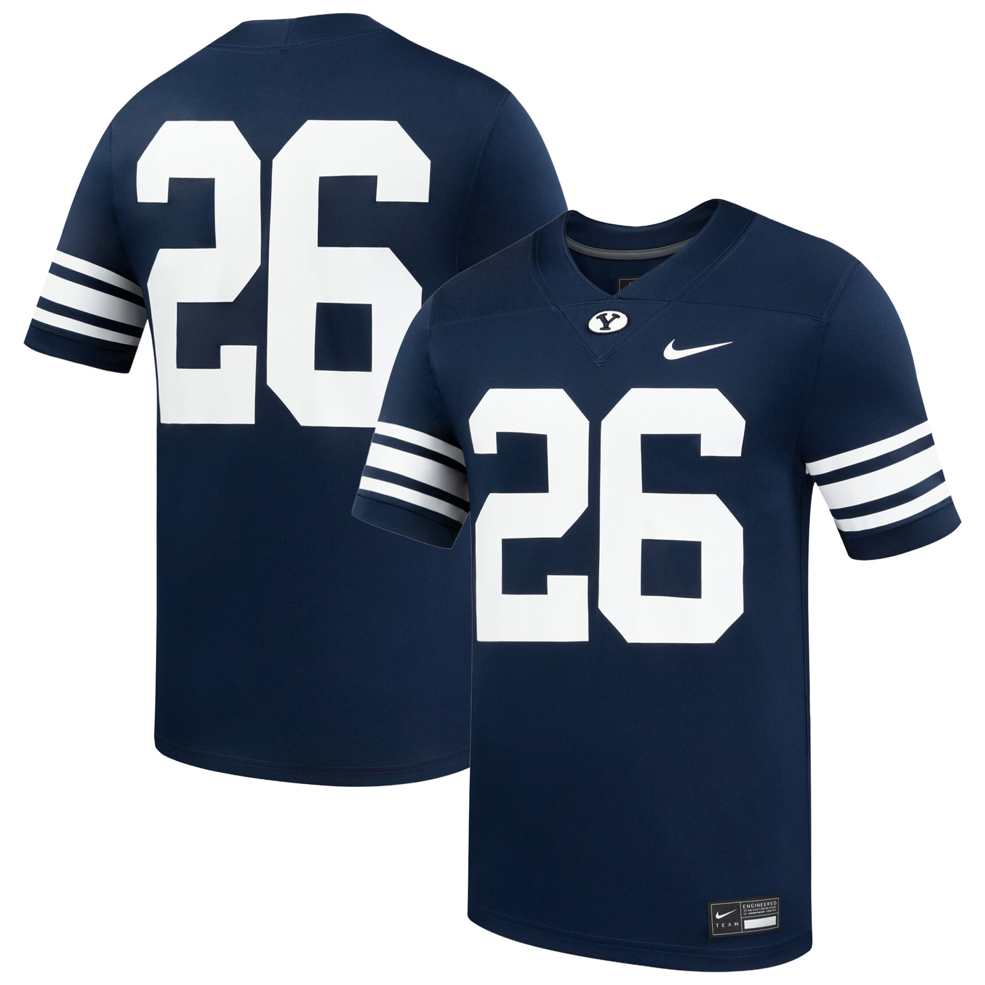 Maillot de football américain réplique domicile Nike n° 26 bleu marine des BYU Cougars pour homme