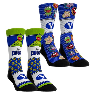  BYU Cougars Rock Em Unisex Muppets 2-Pack Crew Socks Set