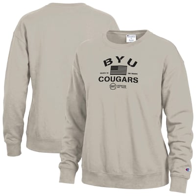BYU Cougars Champion Women's Operation Hat Trick Powerblend Sweatshirt - Tan