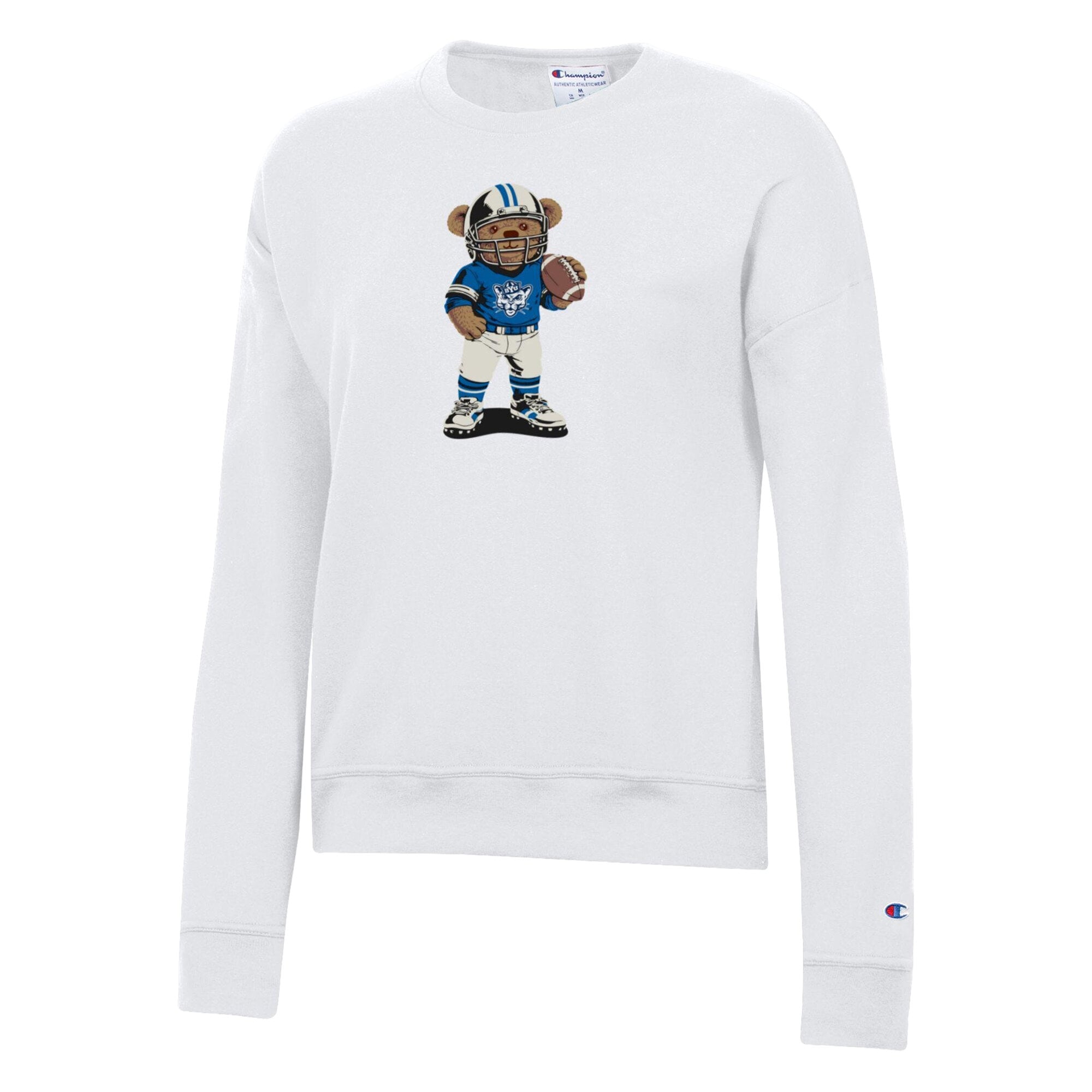 Women's Champion White BYU Cougars Teddy Bear Sweatshirt