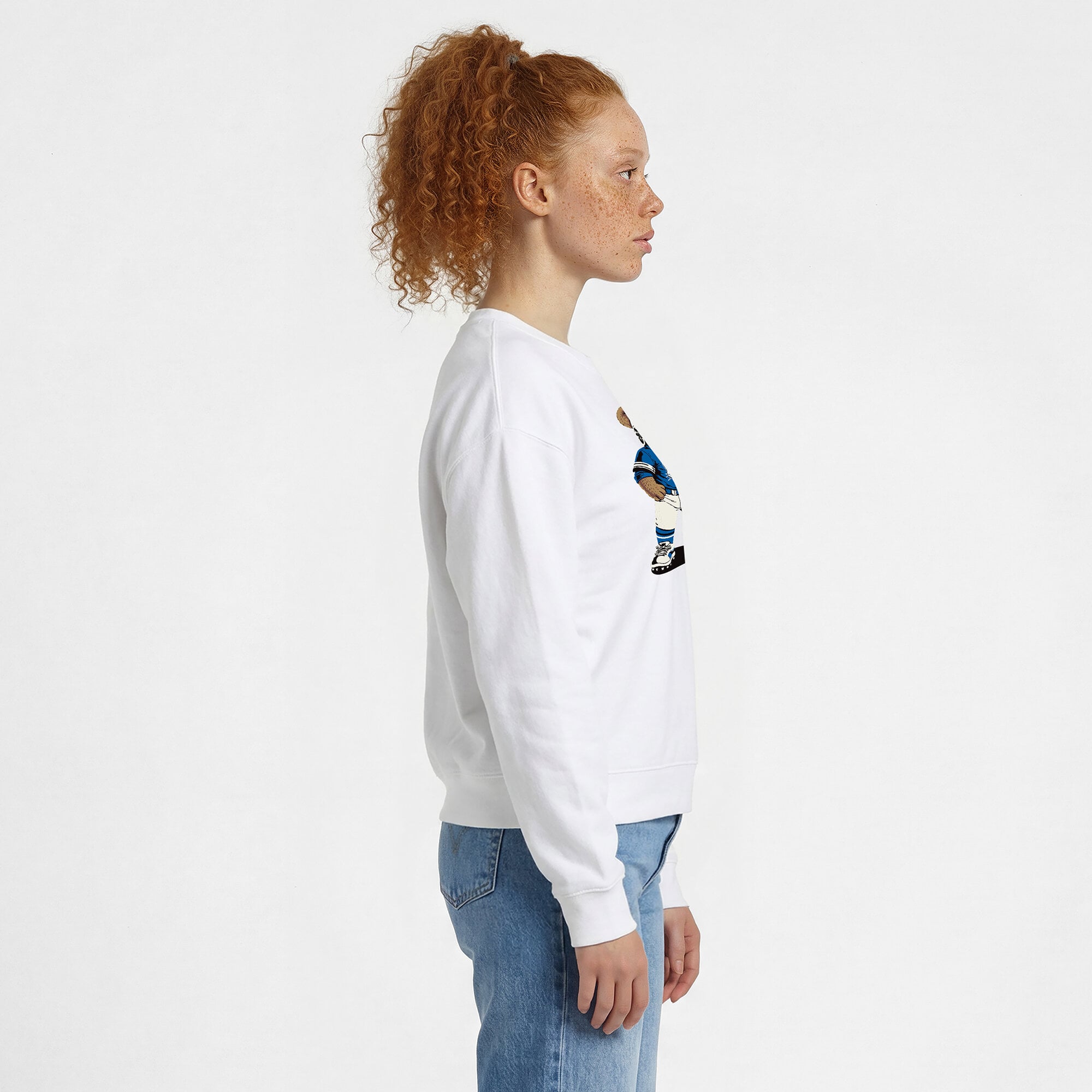 Women's Champion White BYU Cougars Teddy Bear Sweatshirt