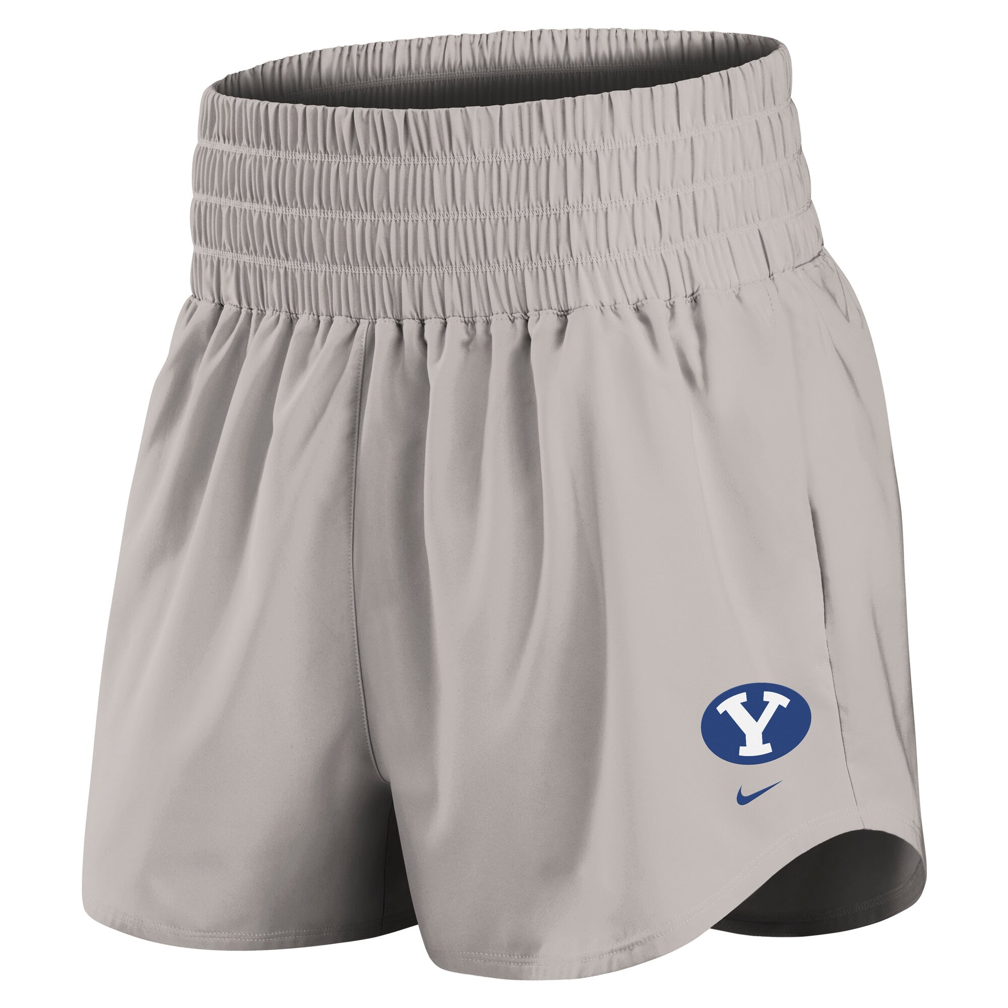 Women's Nike Gray BYU Cougars Ultra Dri-FIT High-Rise Shorts