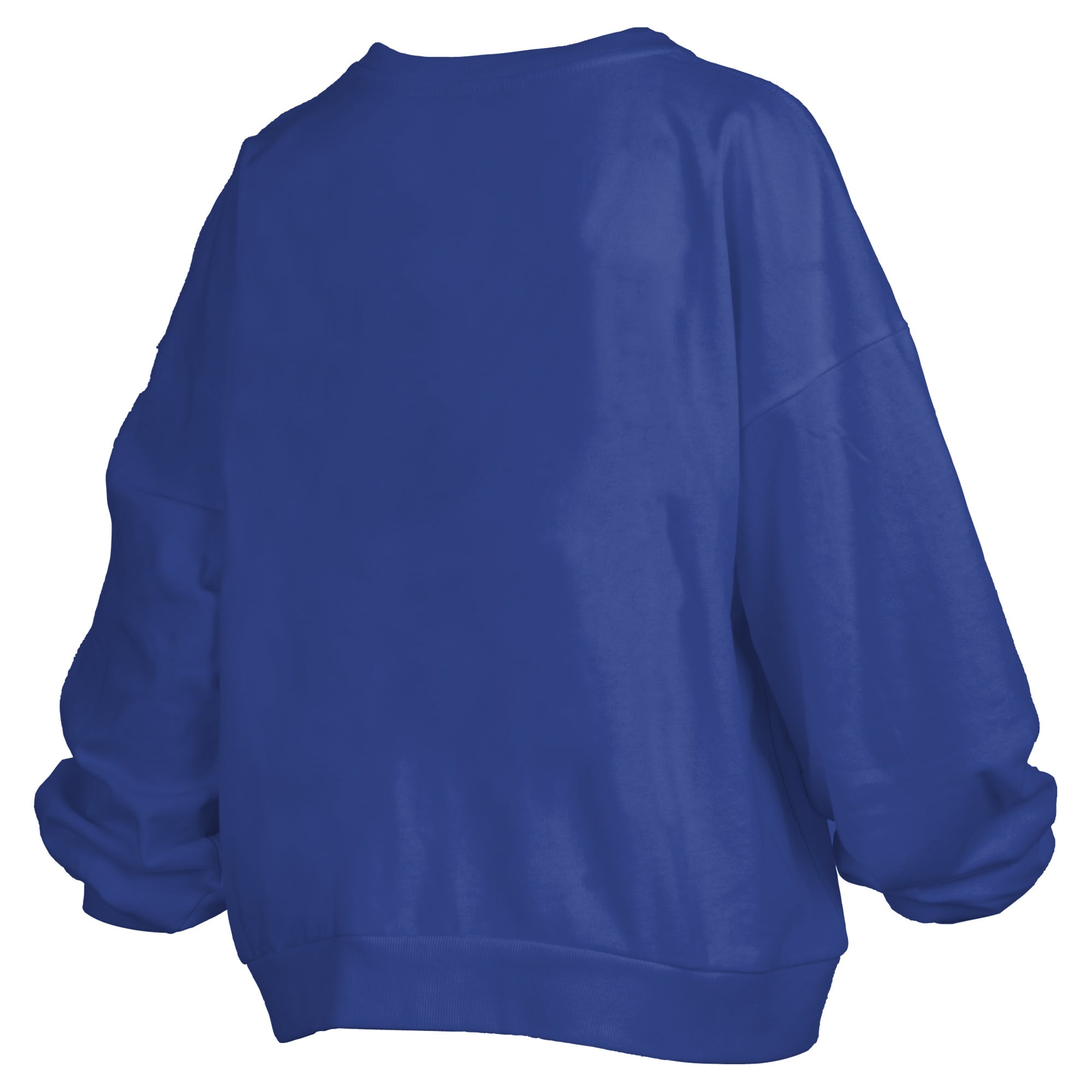 Women's Pressbox Royal BYU Cougars Oversized Janise Arch Over Logo Fleece Sweatshirt