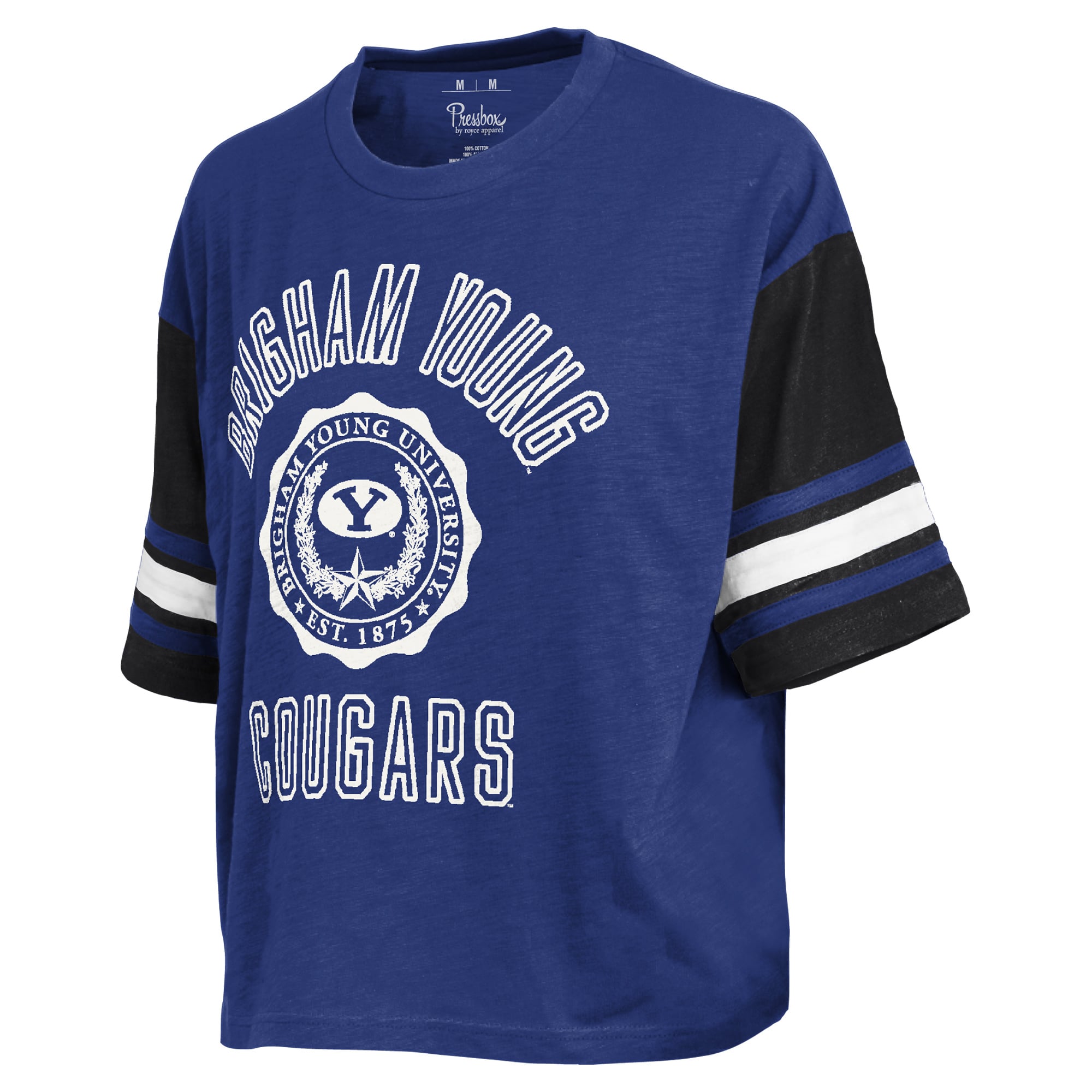 T-shirt à logo Pressbox Royal BYU Cougars Sunday Colorblock pour femmes