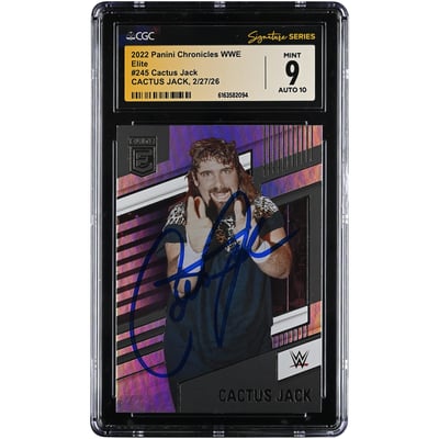 Cactus Jack WWE Autographed 2022 Panini Chronicles WWE Elite #245 CGC Authenticated 9/10 Card