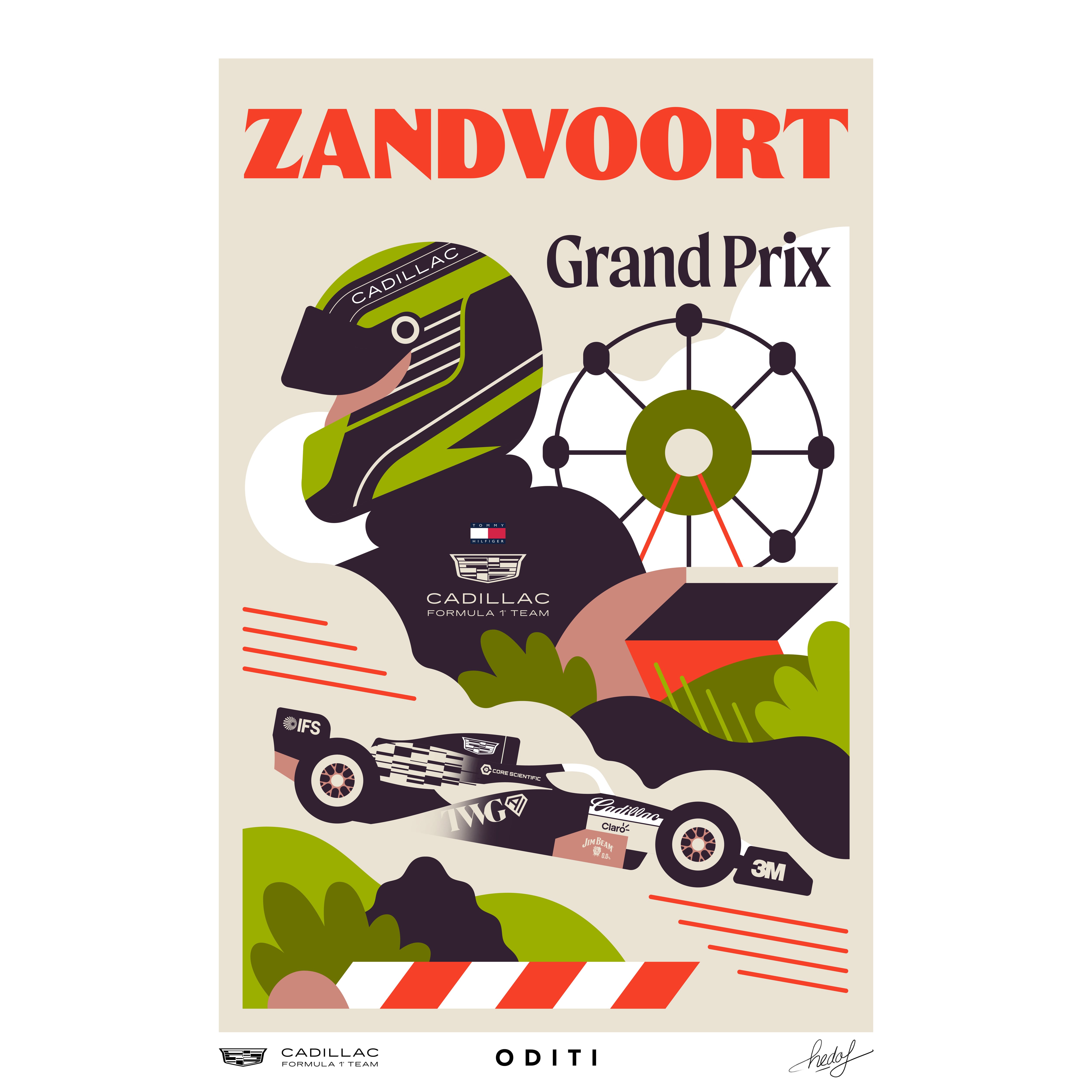 ODITI Cadillac F1 Team Dutch Grand Prix 23.4" x 33.1" Print