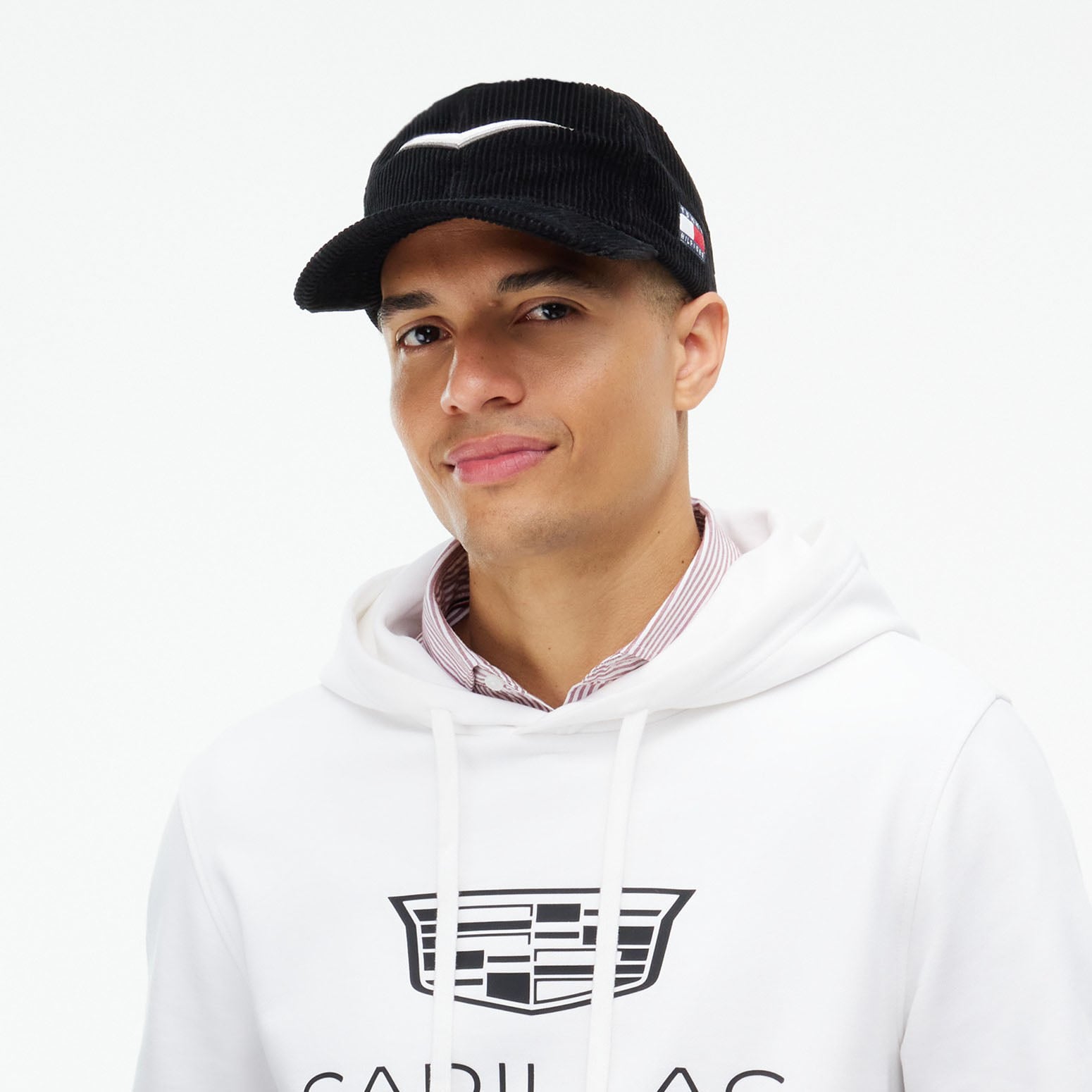 Unisex Tommy Hilfiger Black Cadillac F1 Team Chevron Corduroy Adjustable Hat