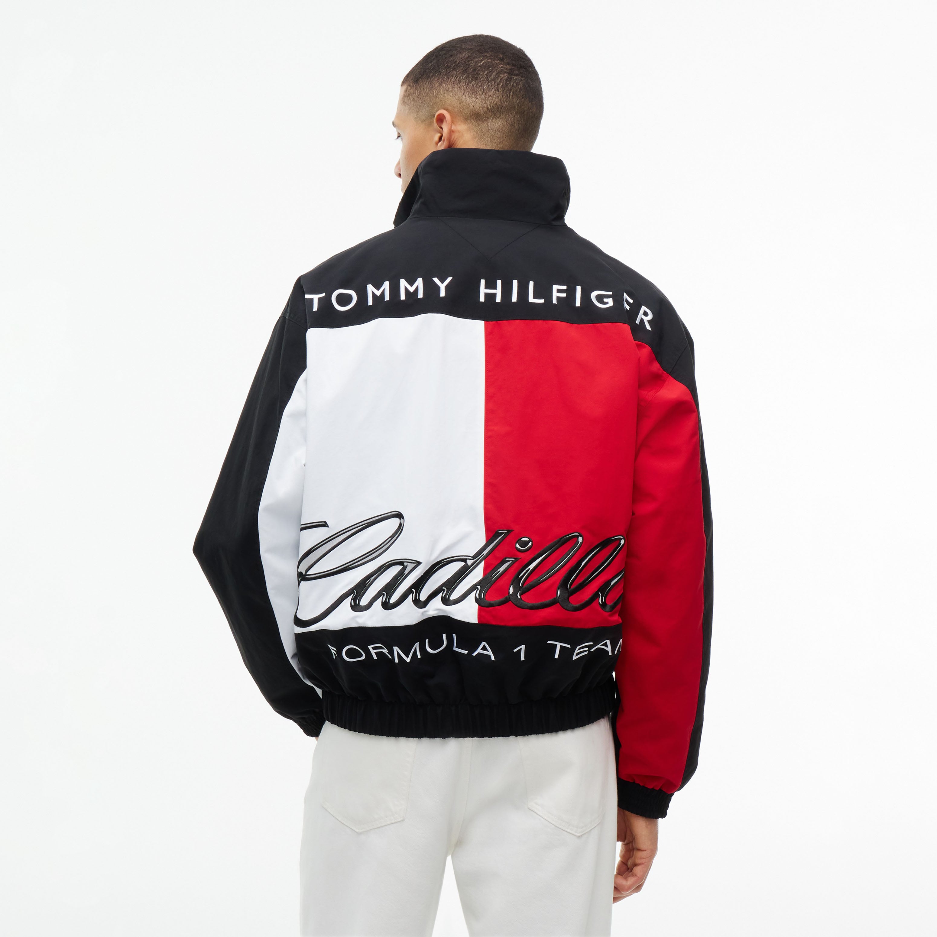Unisex Tommy Hilfiger  Black Cadillac F1 Team Graphic Flag Full-Zip Jacket