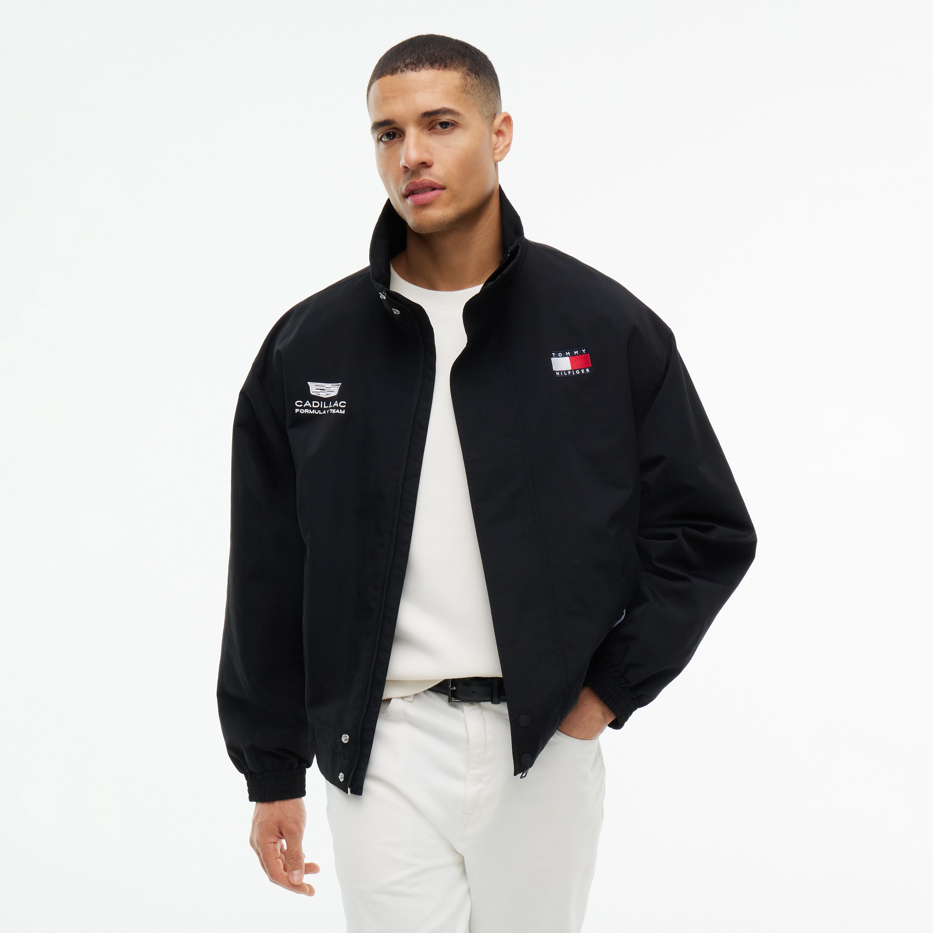 Unisex Tommy Hilfiger  Black Cadillac F1 Team Graphic Flag Full-Zip Jacket