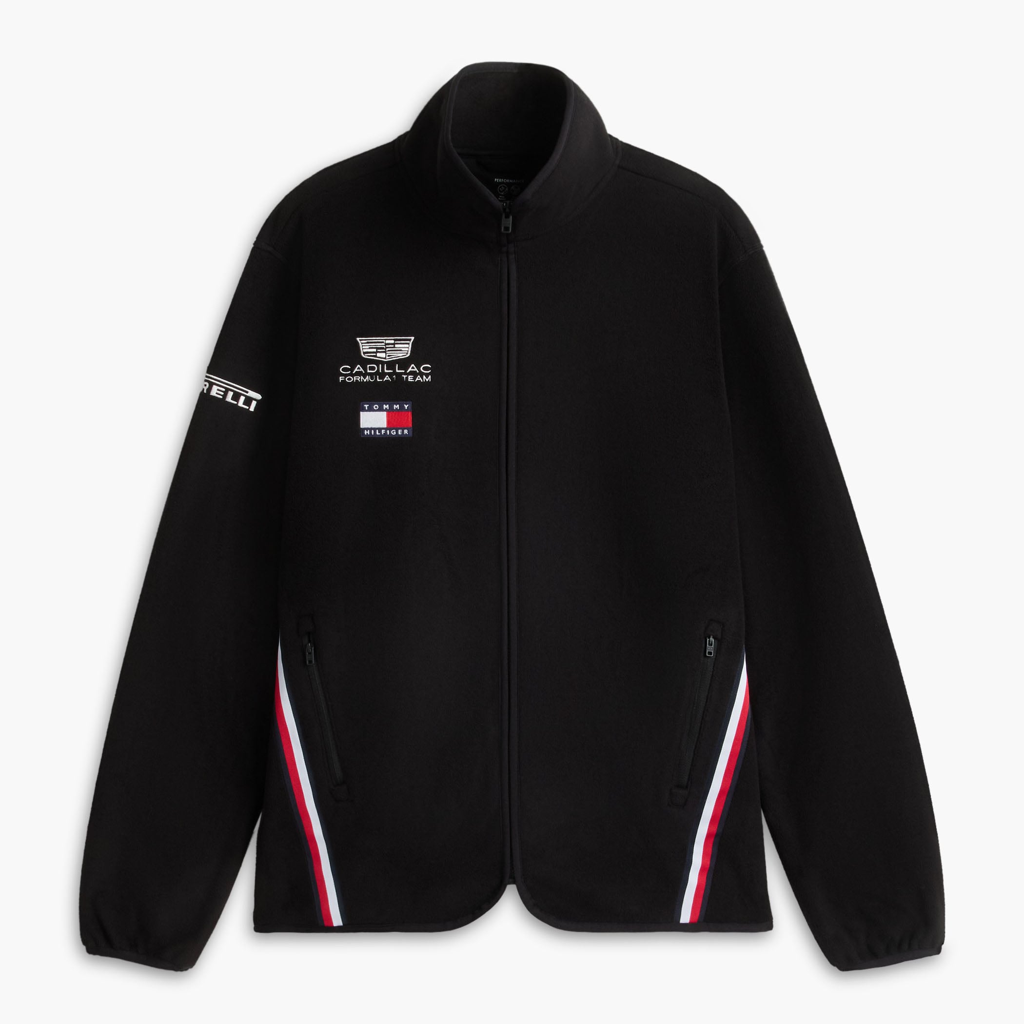 Unisex Tommy Hilfiger  Black Cadillac F1 Team Replica Fleece Full-Zip Jacket