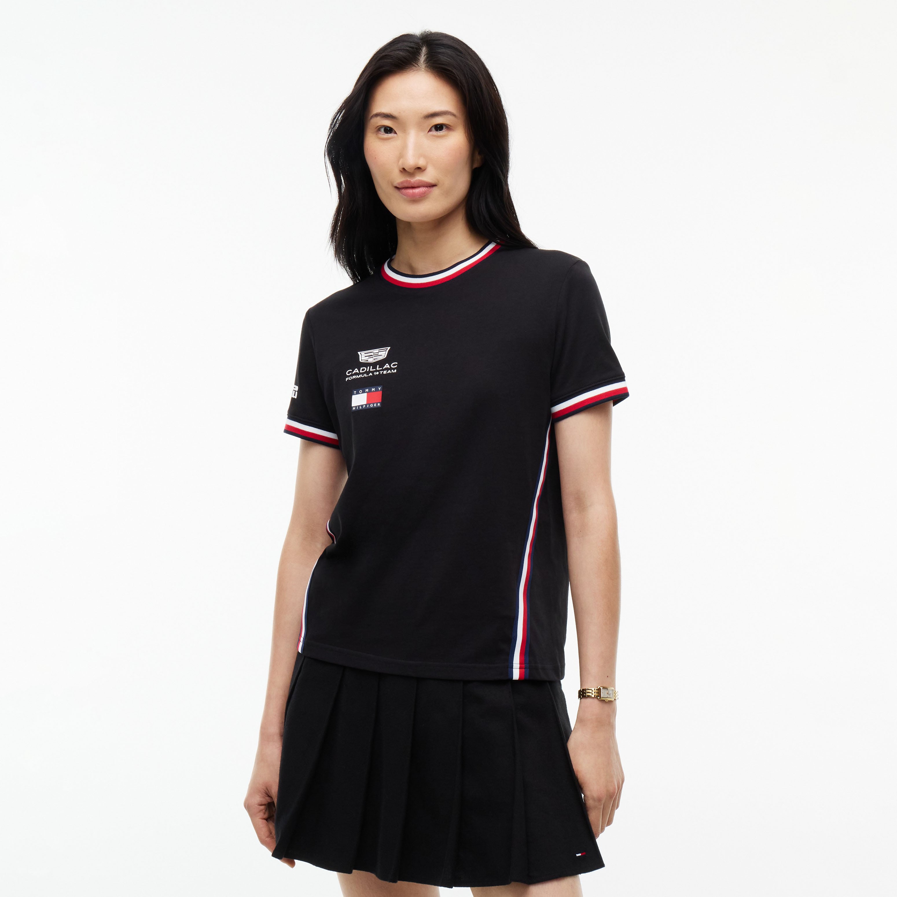 Unisex Tommy Hilfiger Black Cadillac F1 Team Replica T-Shirt