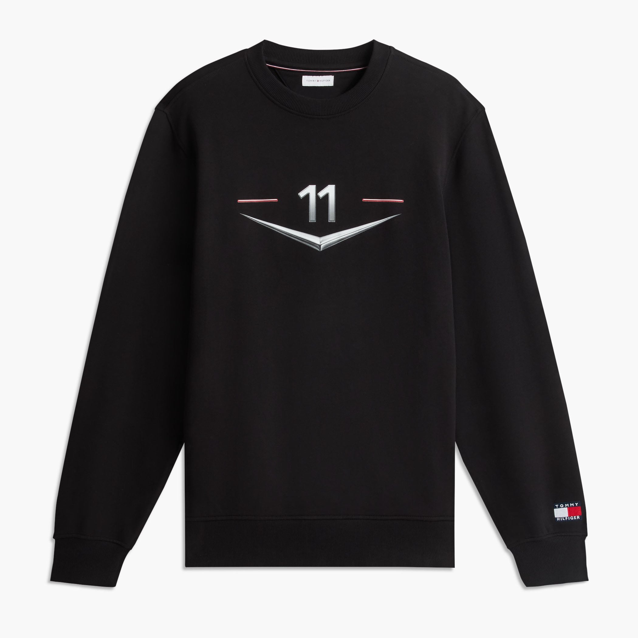 Unisex Tommy Hilfiger Sergio Perez Black Cadillac F1 Team Driver's Chevron Sweatshirt