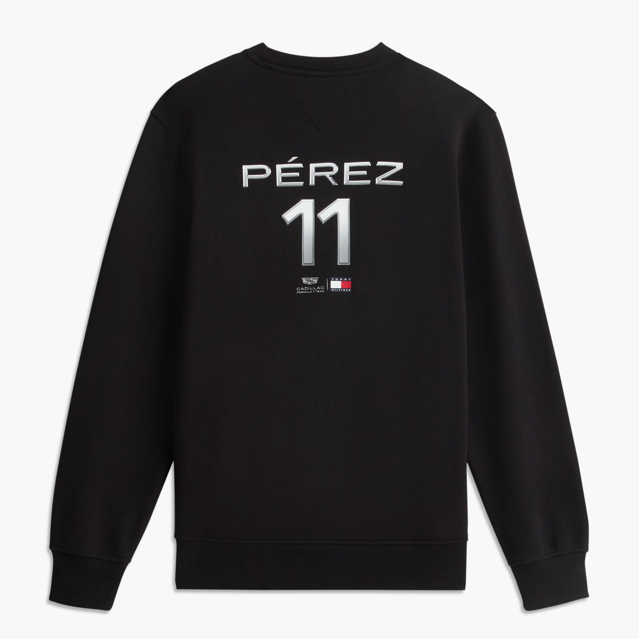 Unisex Tommy Hilfiger Sergio Perez Black Cadillac F1 Team Driver's Chevron Sweatshirt