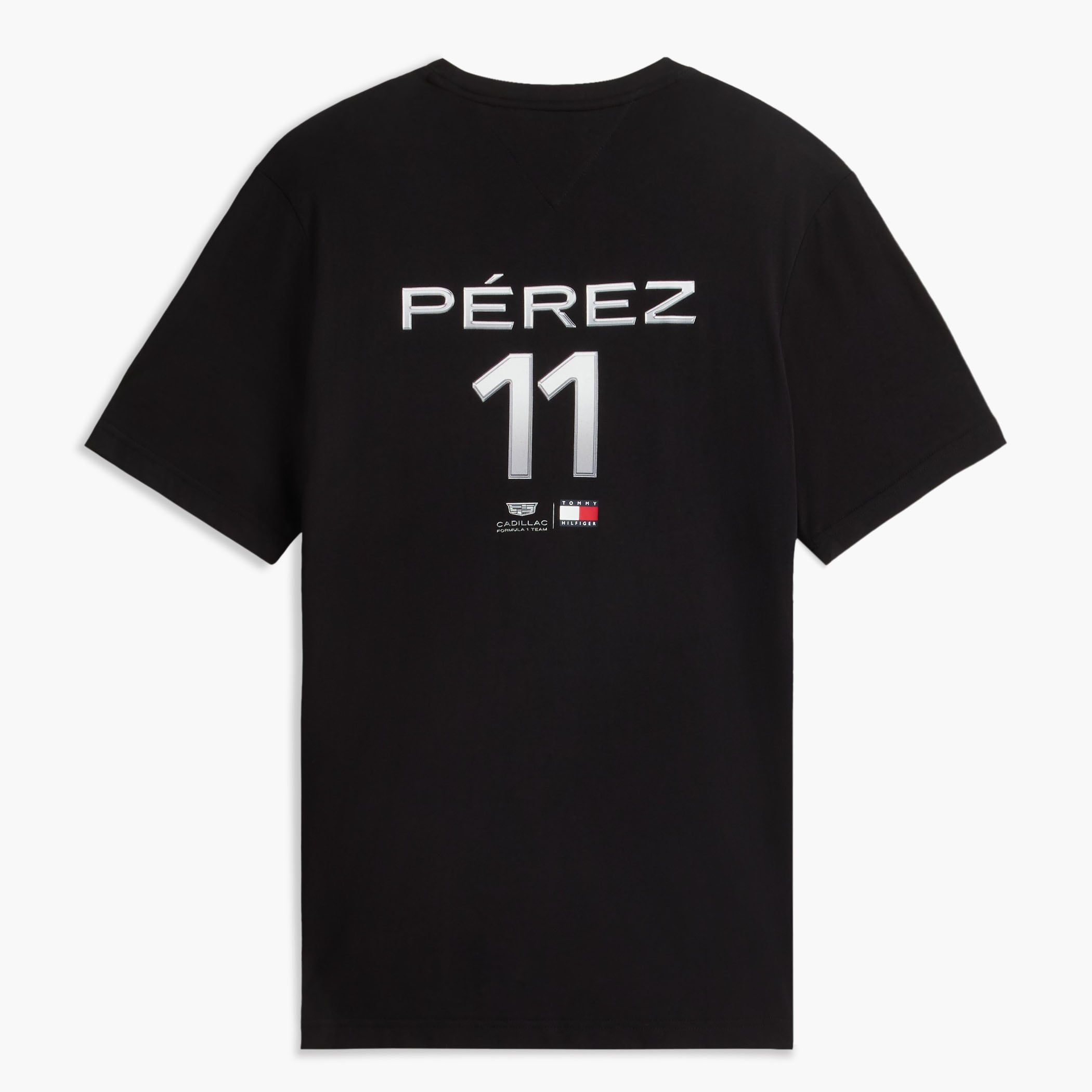Unisex Tommy Hilfiger Sergio Perez Black Cadillac F1 Team Driver's Chevron T-Shirt