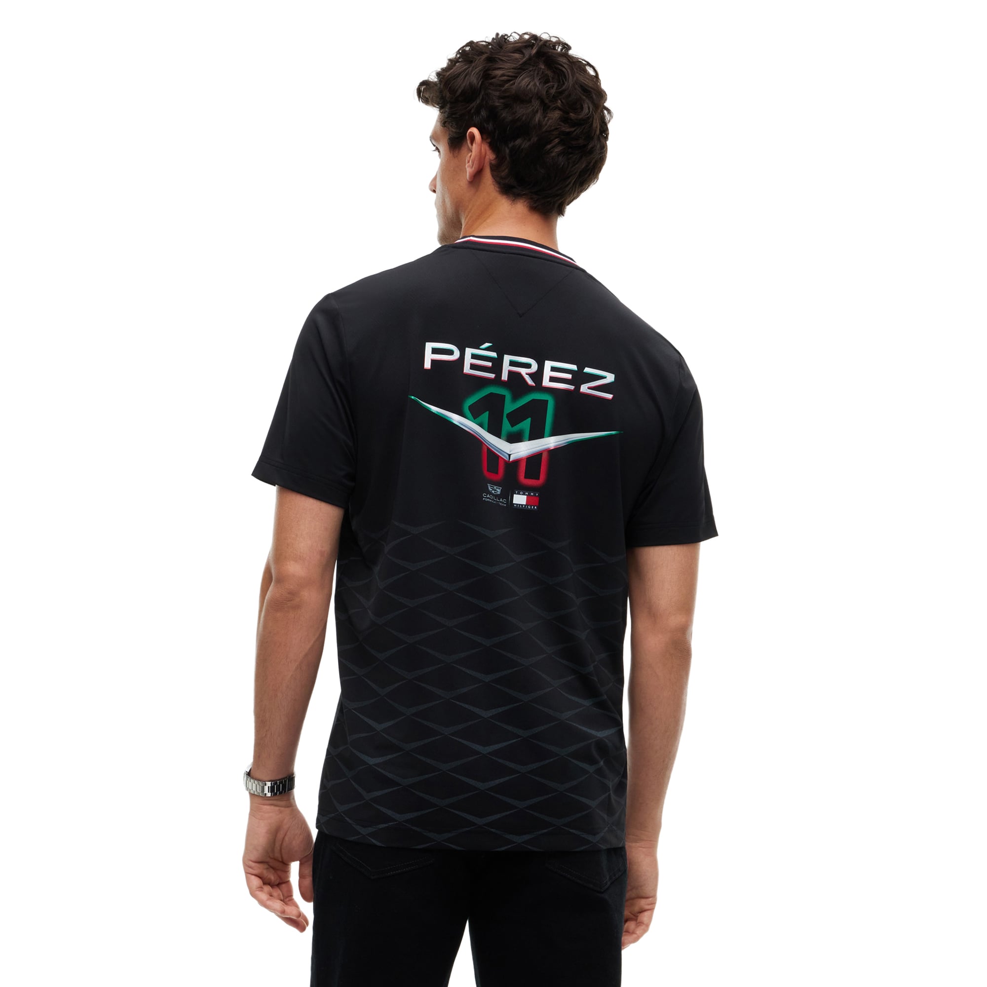 Unisex Tommy Hilfiger Sergio Perez Black Cadillac F1 Team Mexico Jersey