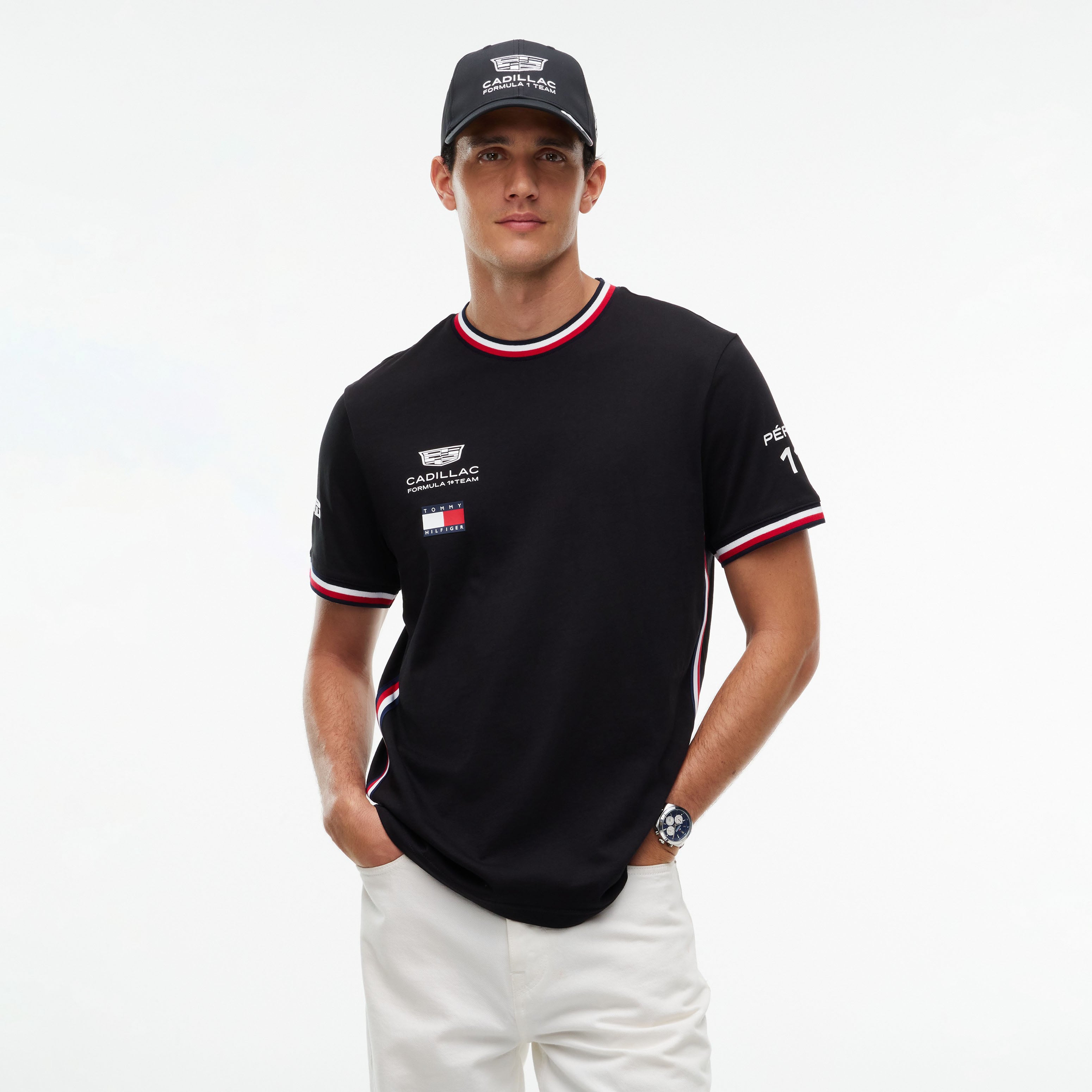 Unisex Tommy Hilfiger Sergio Perez Black Cadillac F1 Team Replica T-Shirt