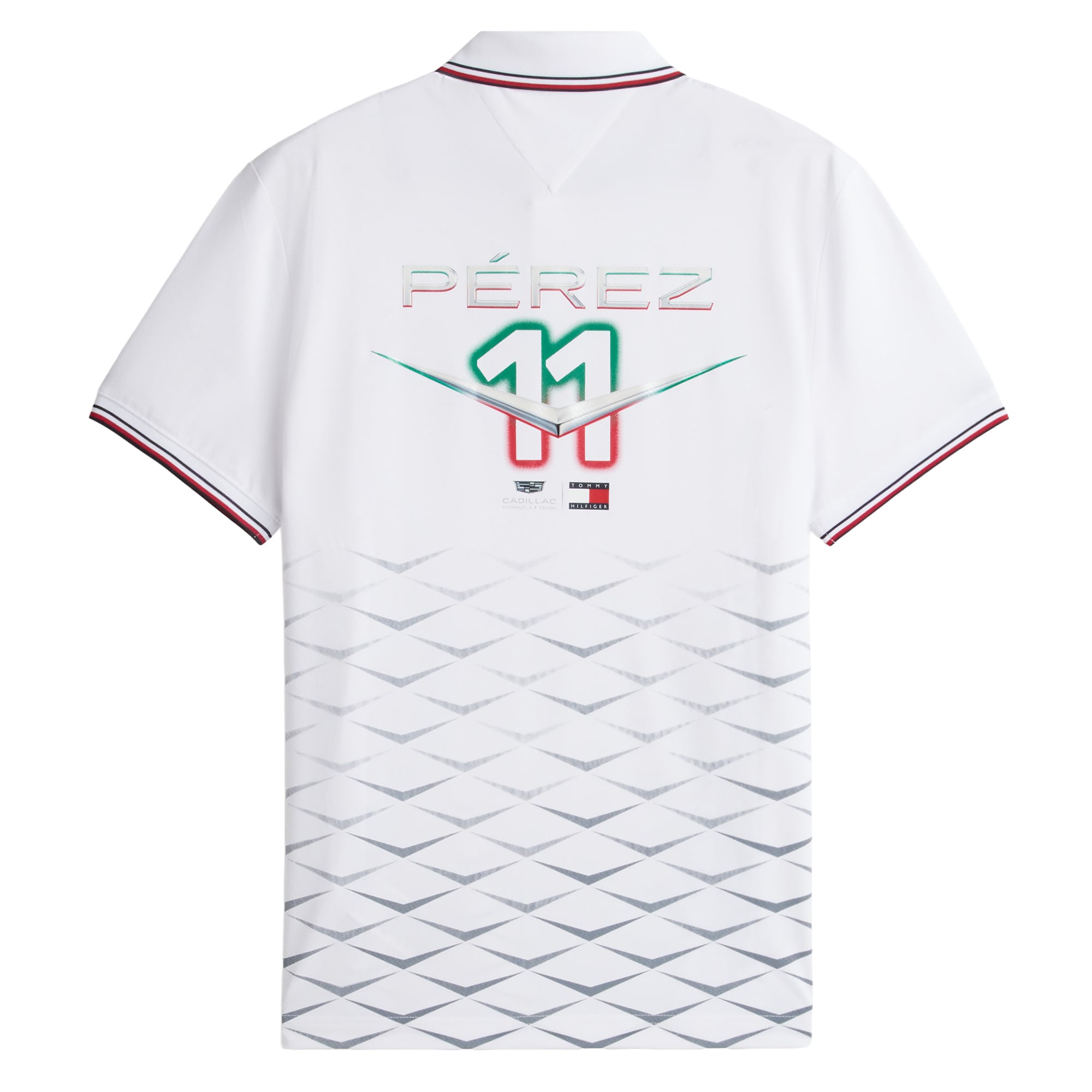 Unisex Tommy Hilfiger Sergio Perez White Cadillac F1 Team Mexico Polo