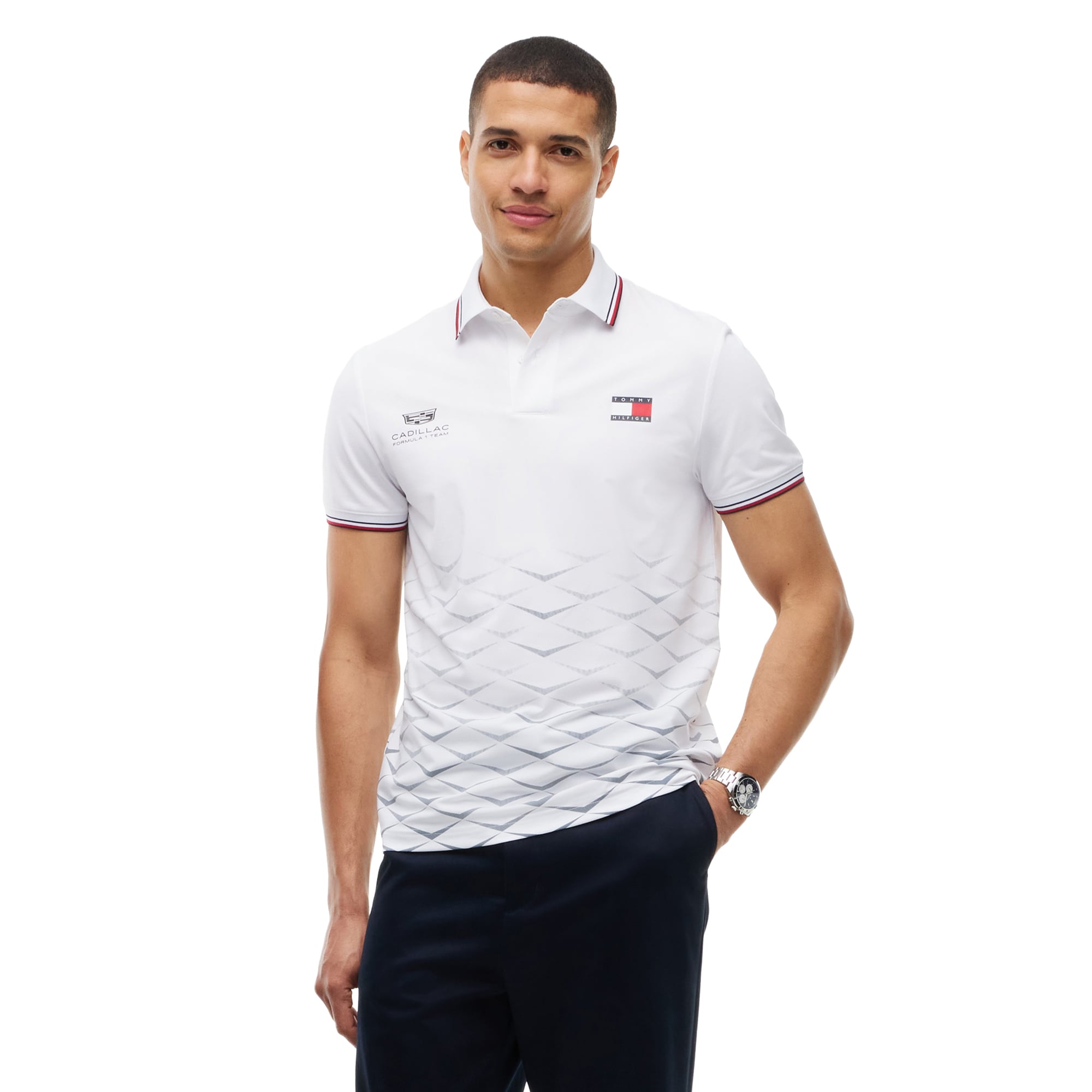 Unisex Tommy Hilfiger Sergio Perez White Cadillac F1 Team Mexico Polo