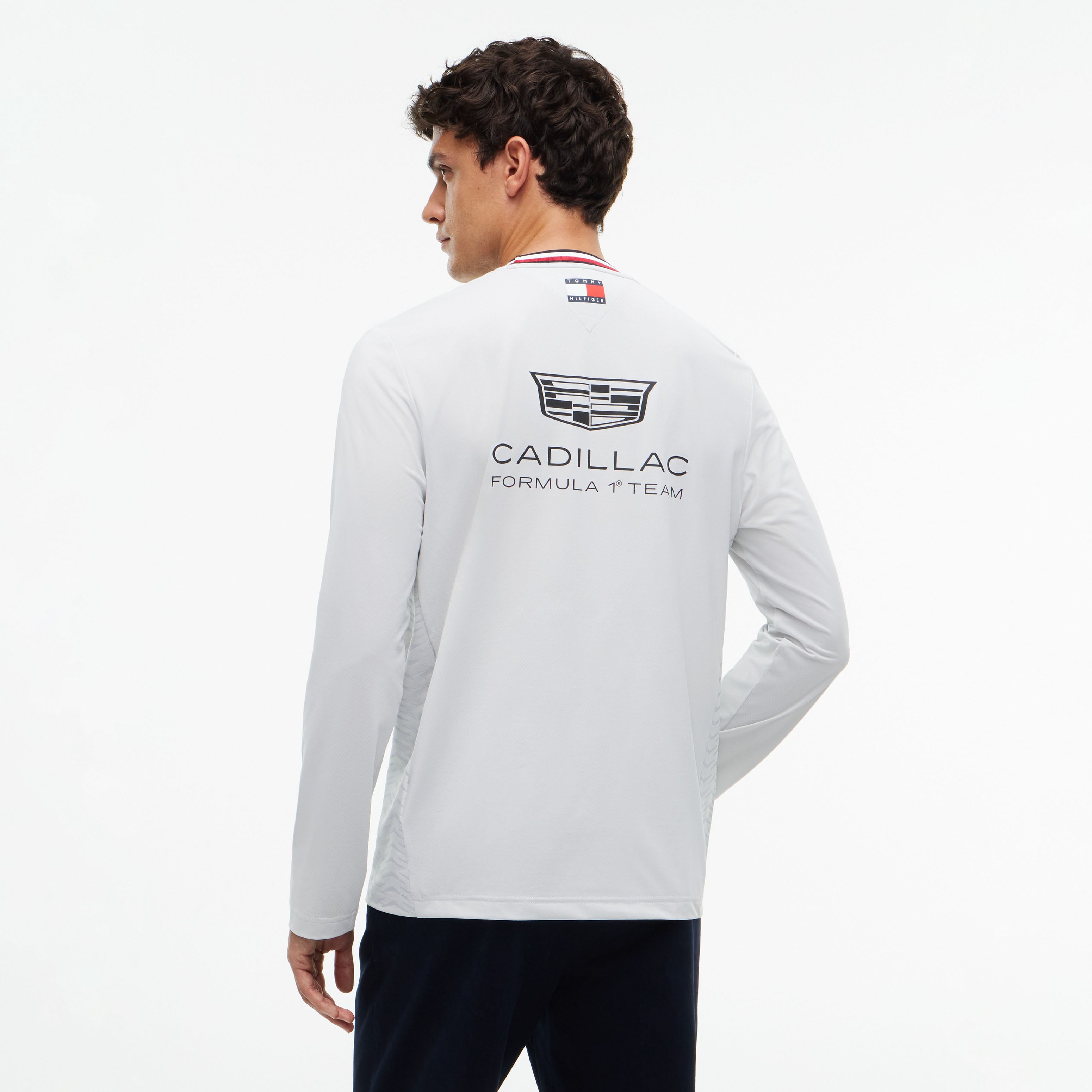Unisex Tommy Hilfiger  Silver Cadillac F1 Team Replica Set Up Long Sleeve T-Shirt