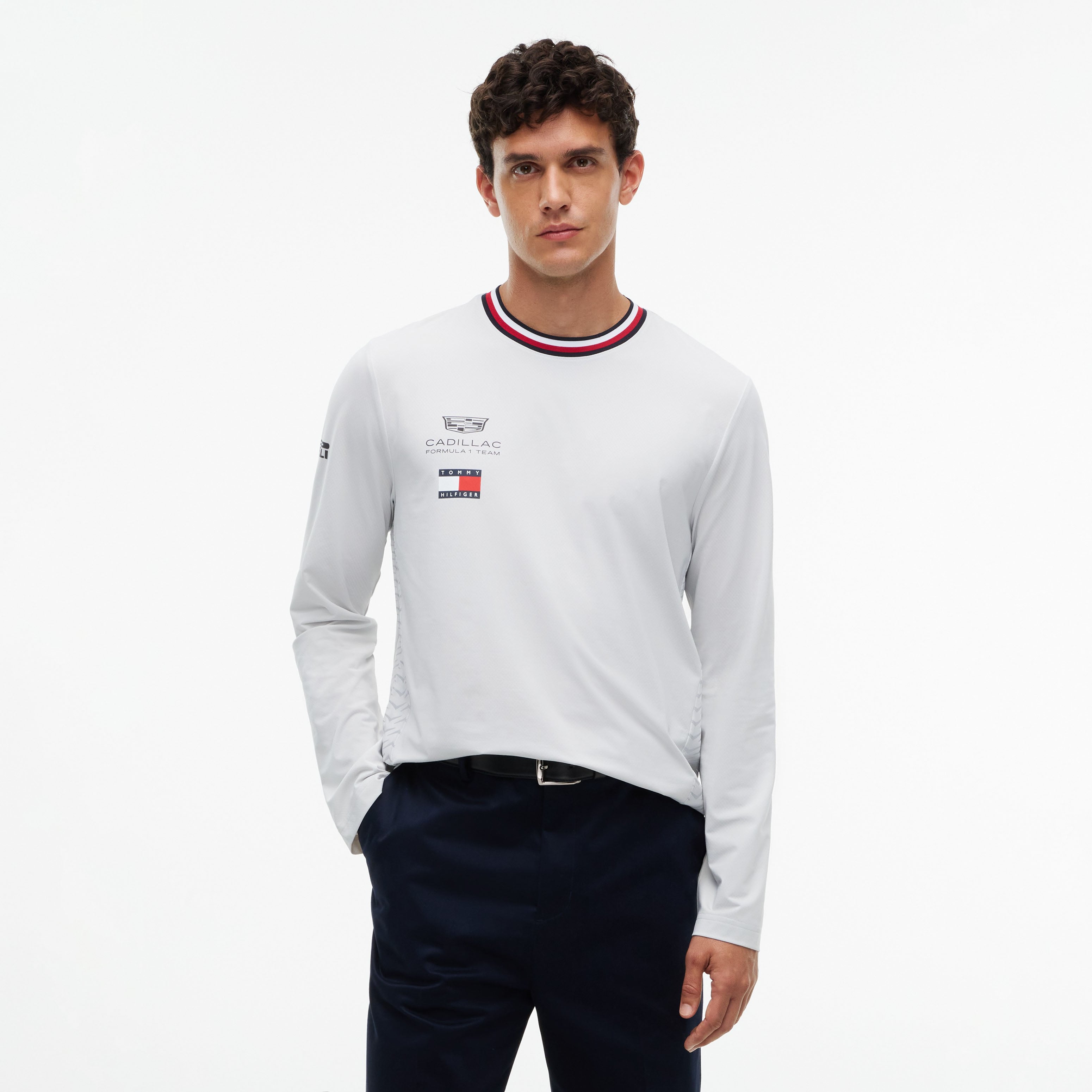 Unisex Tommy Hilfiger Silver Cadillac F1 Team Replica Set Up Long Sleeve T-Shirt