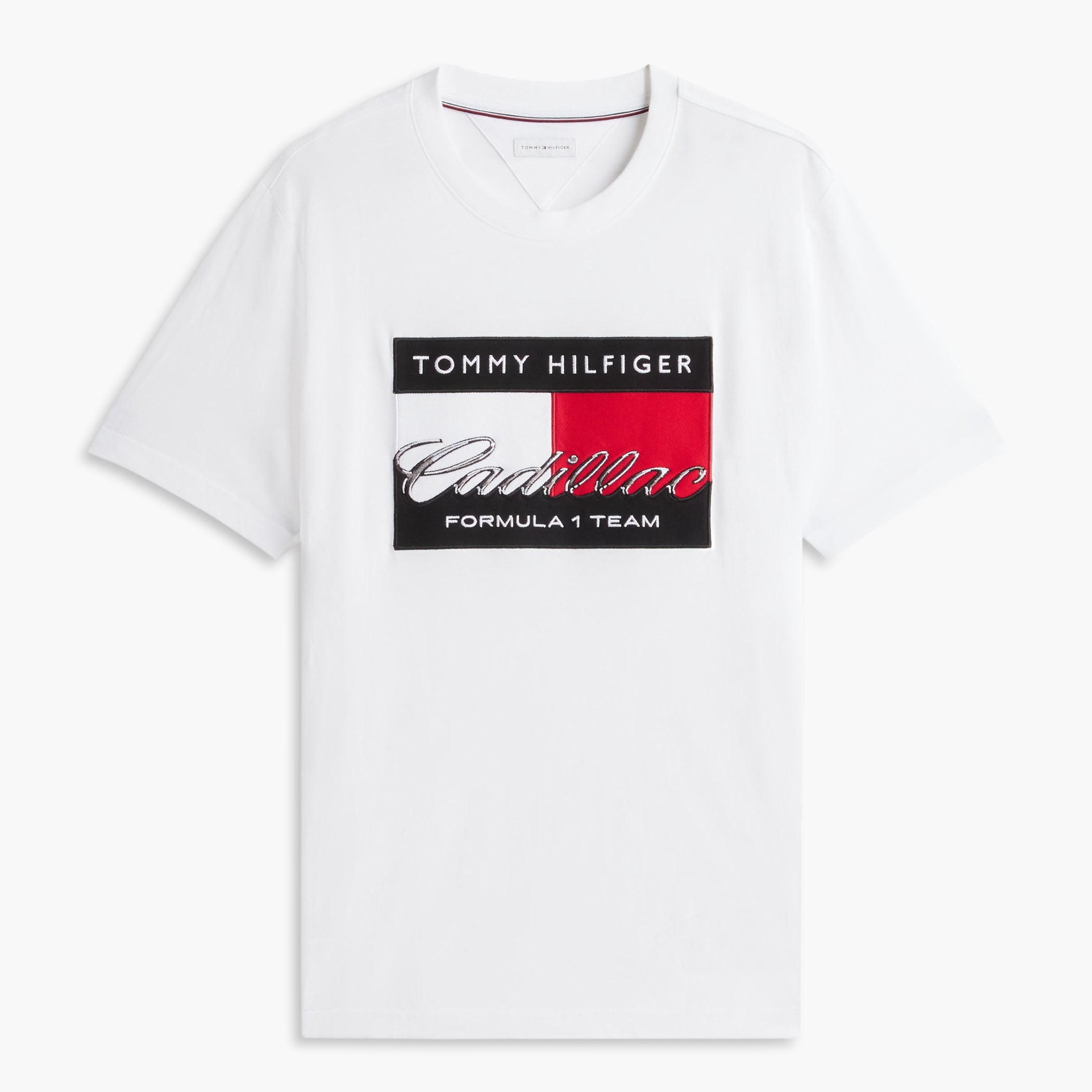 Unisex Tommy Hilfiger White Cadillac F1 Team Graphic Flag T-Shirt