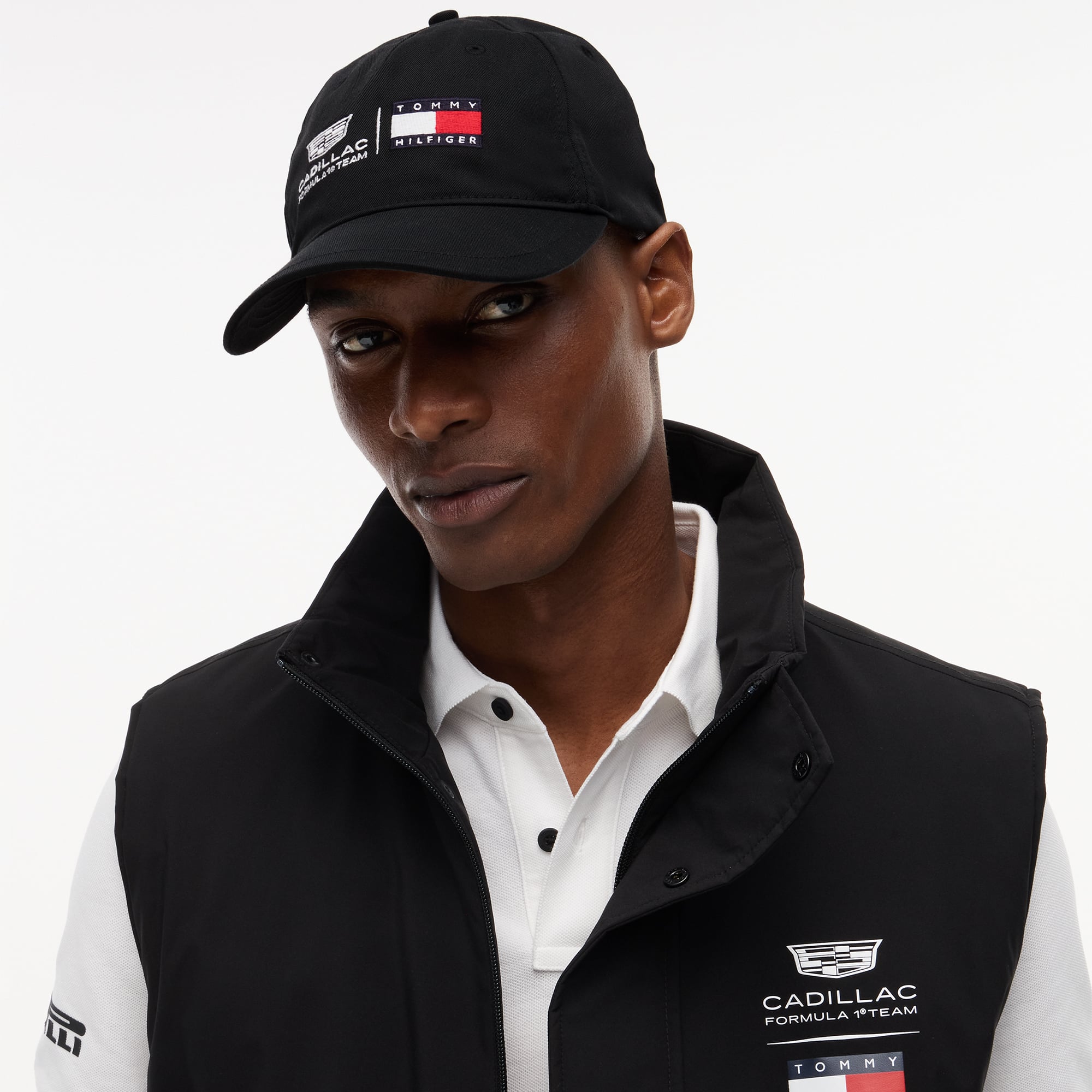 Casquette unisexe Tommy Hilfiger x Cadillac F1 Team avec logo noir ajustable