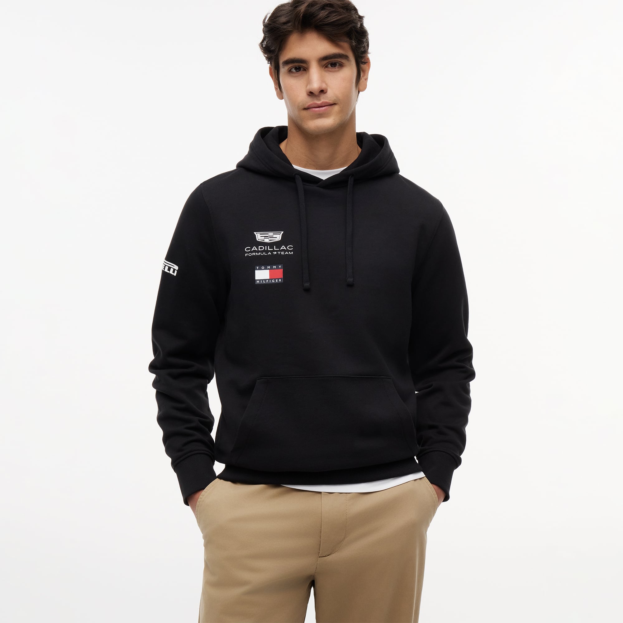 Sweat à capuche unisexe Tommy Hilfiger x Cadillac F1 Team noir réplique