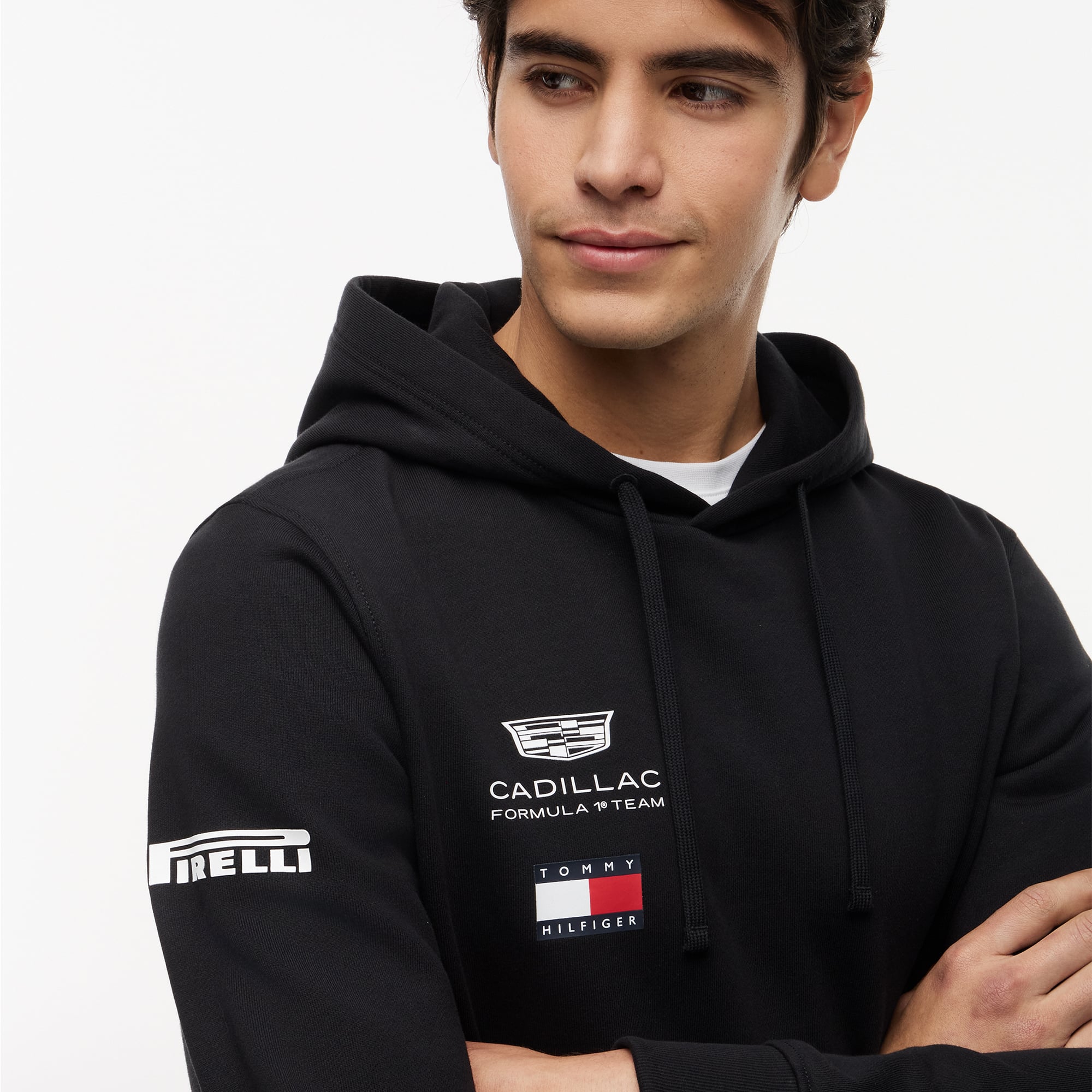 Sweat à capuche unisexe Tommy Hilfiger x Cadillac F1 Team noir réplique