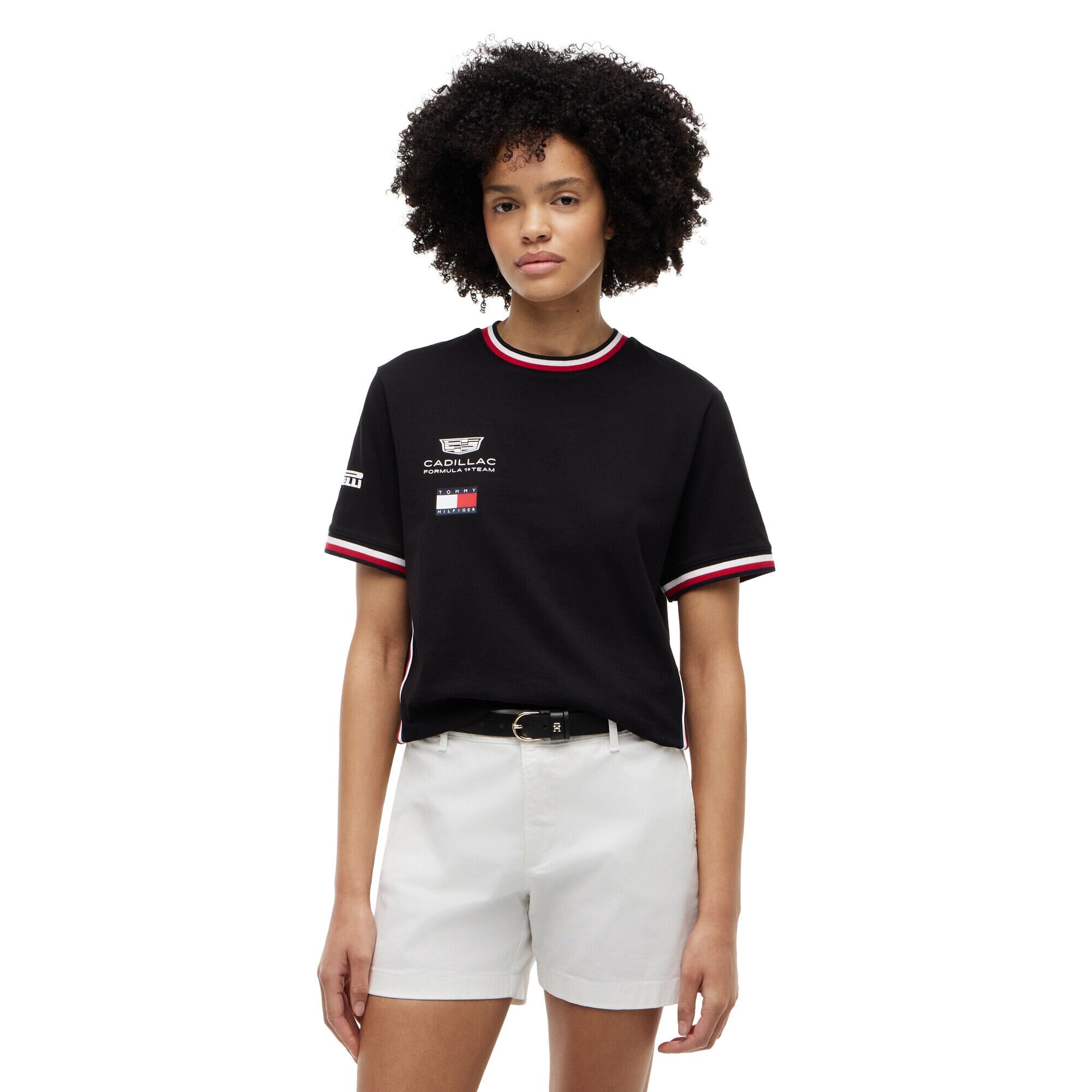 T-shirt unisexe Tommy Hilfiger x Cadillac F1 Team blanc avec logo réplique