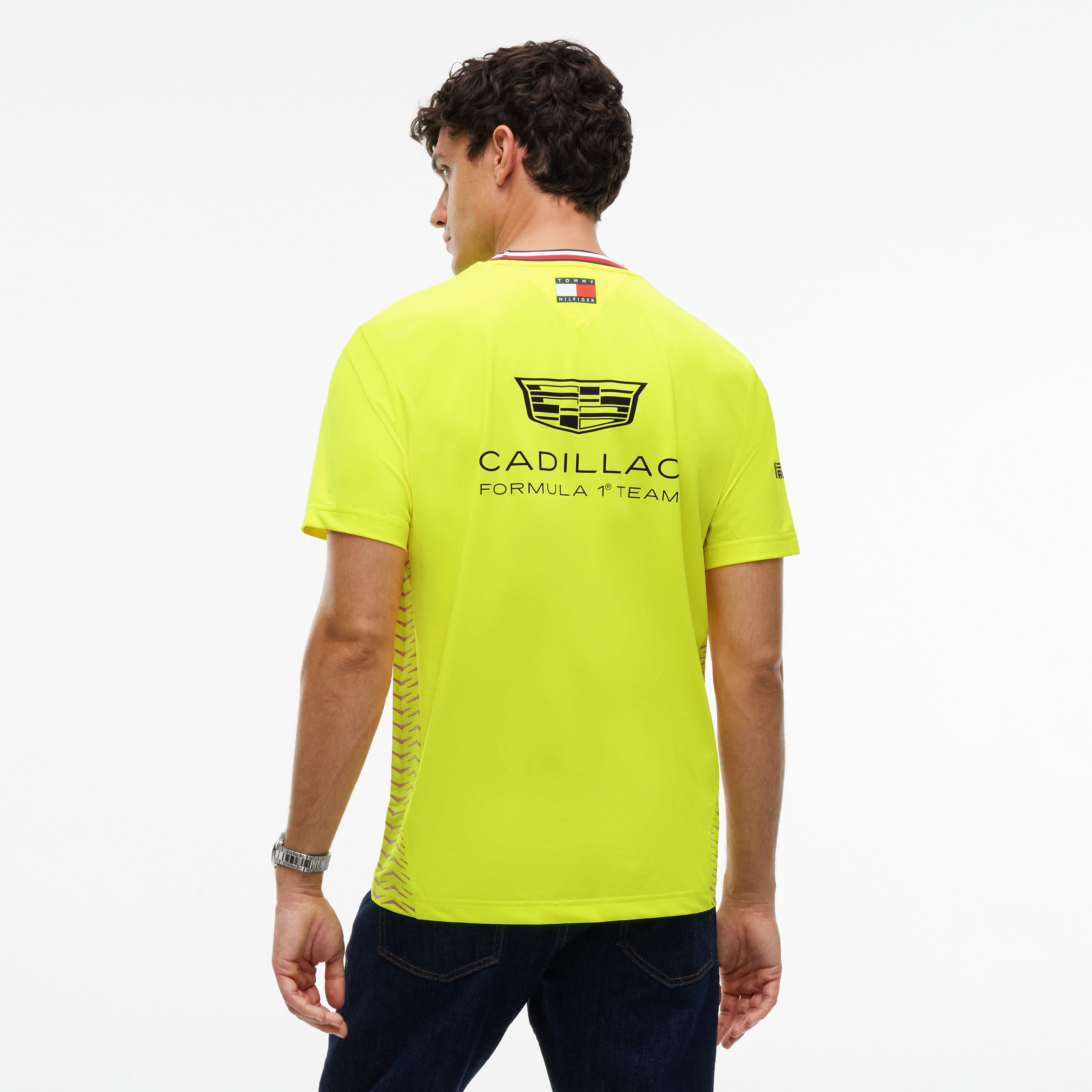 Unisex Tommy Hilfiger  Yellow Cadillac F1 Team Replica Set Up T-Shirt