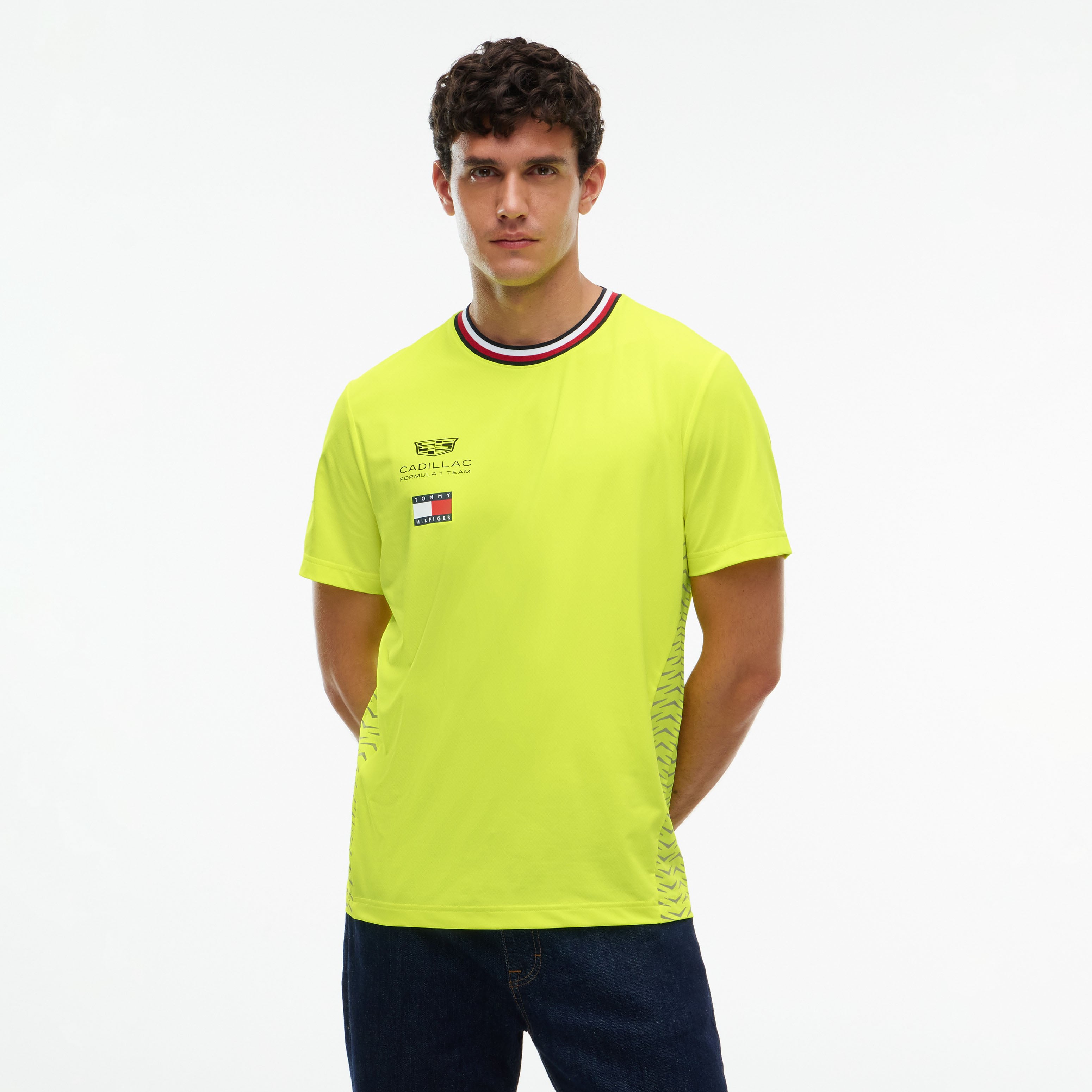 Unisex Tommy Hilfiger Yellow Cadillac F1 Team Replica Set Up T-Shirt