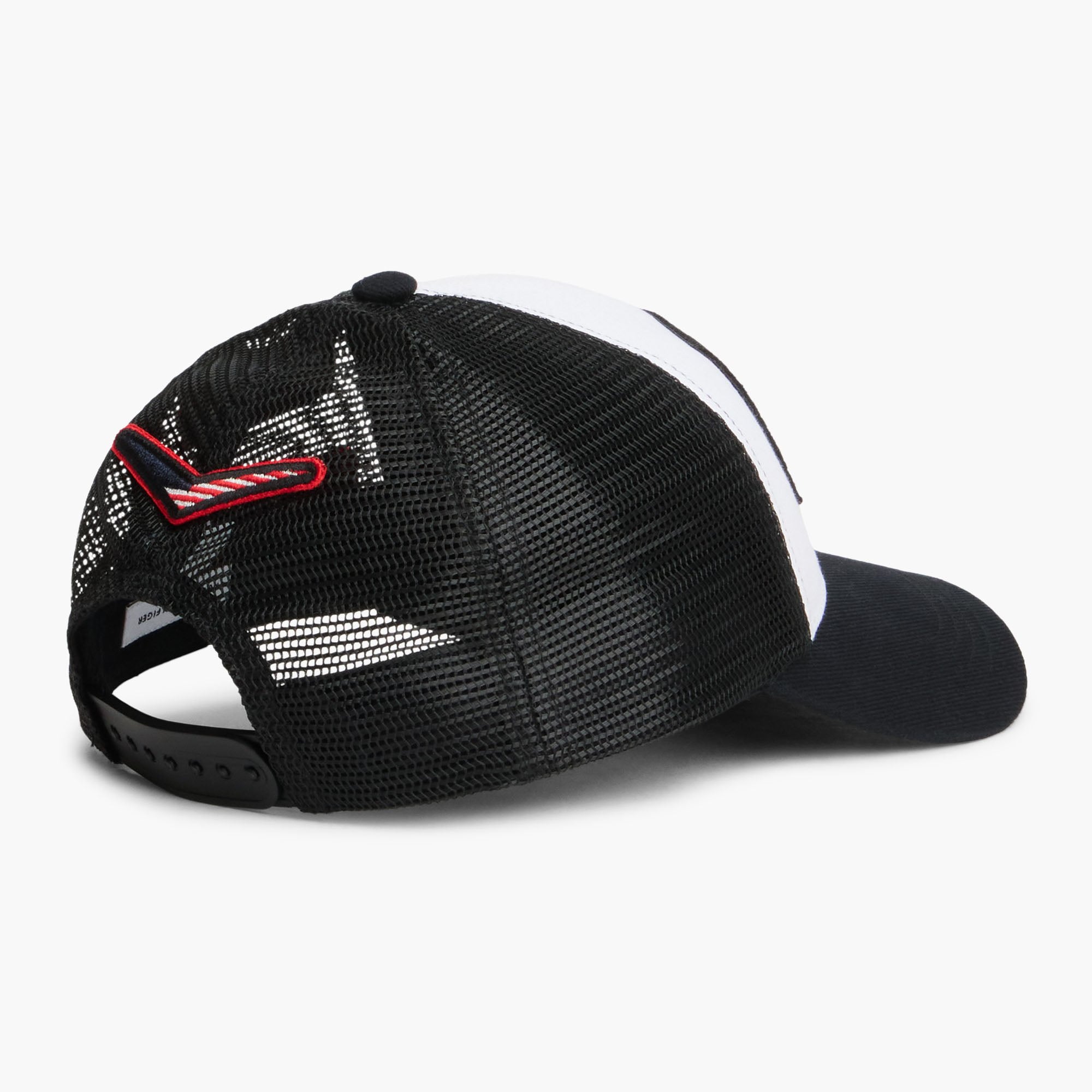 Youth Tommy Hilfiger Black Cadillac F1 Team Flag Trucker Adjustable Hat