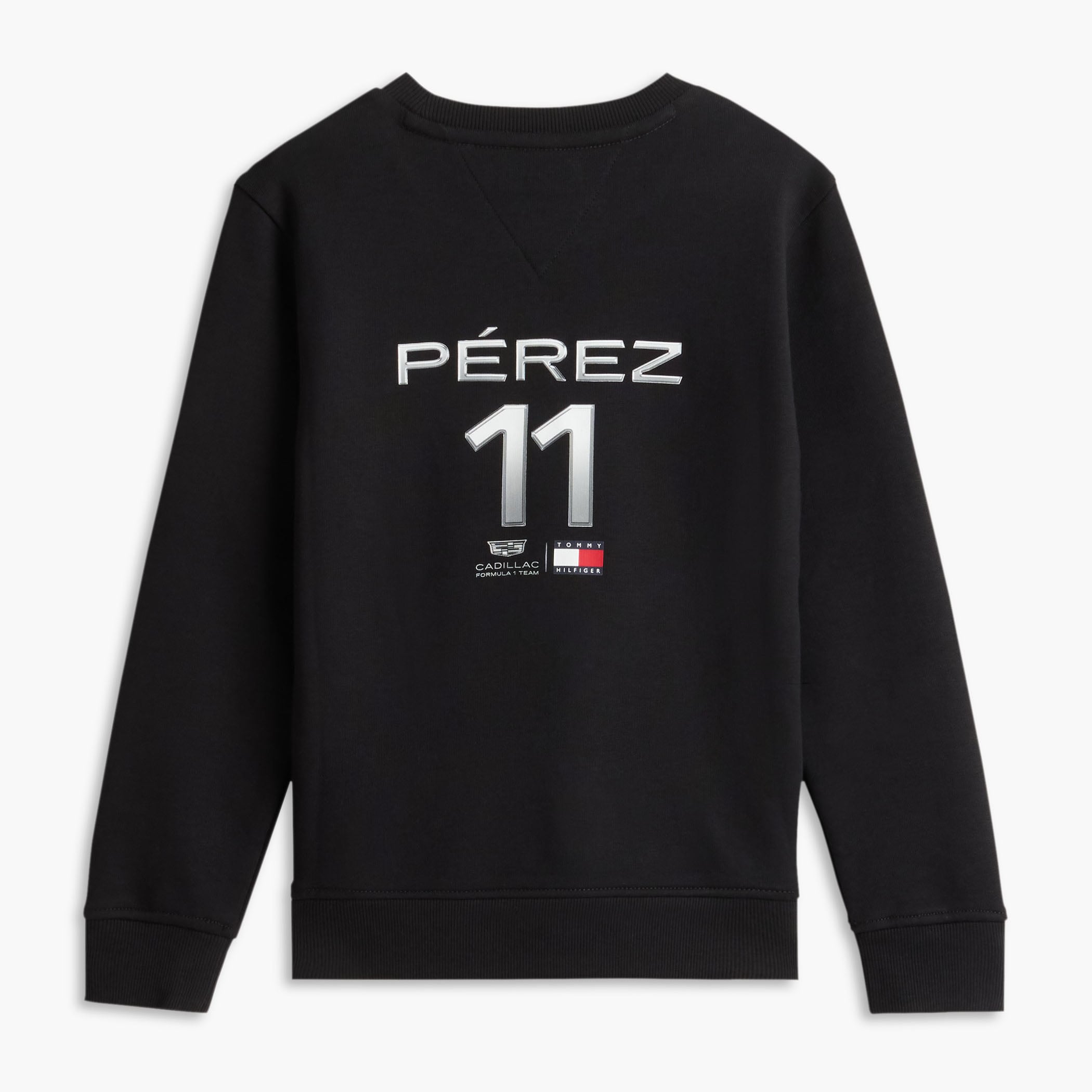 Youth Tommy Hilfiger Sergio Perez Black Cadillac F1 Team Chevron Sweatshirt