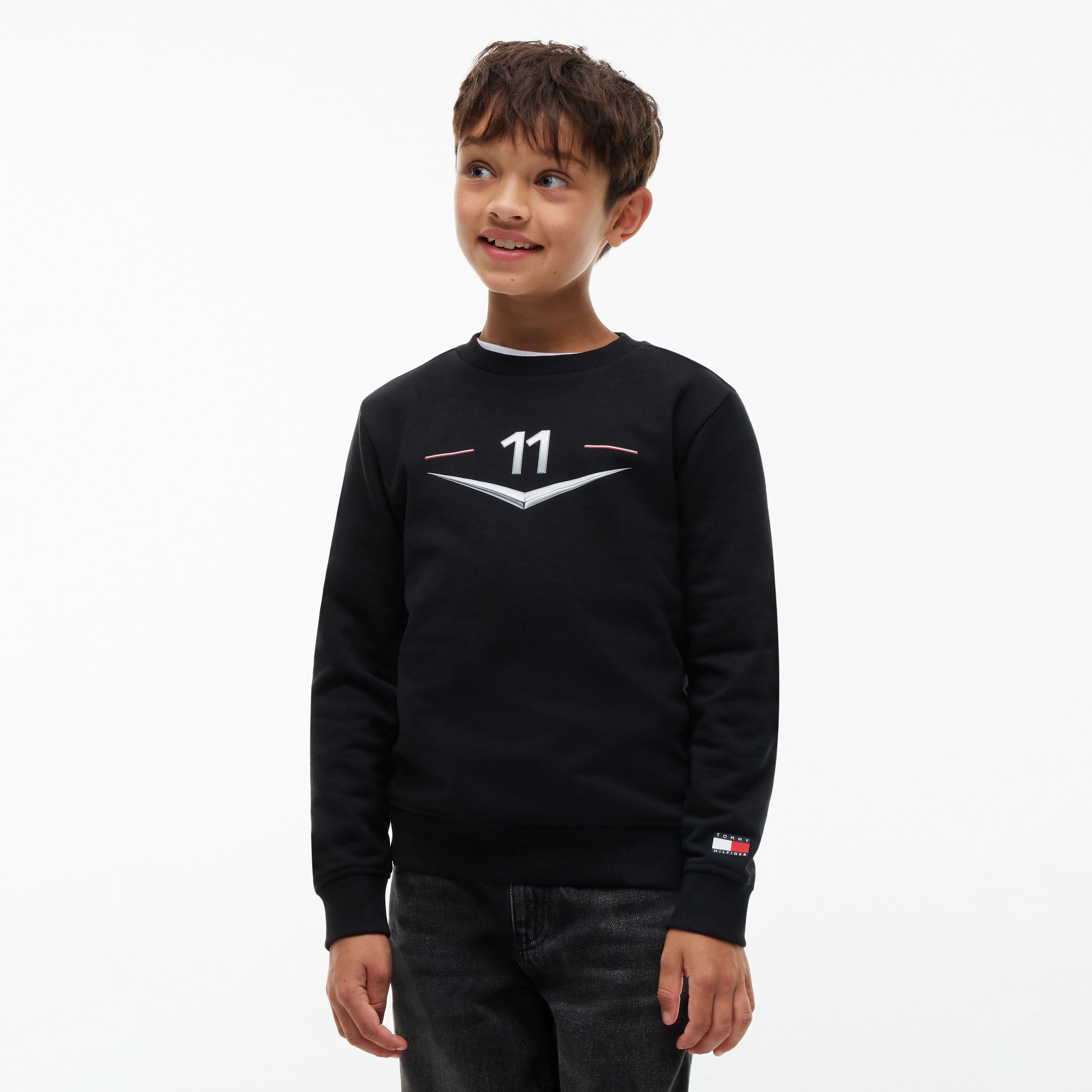 Youth Tommy Hilfiger Sergio Perez Black Cadillac F1 Team Chevron Sweatshirt