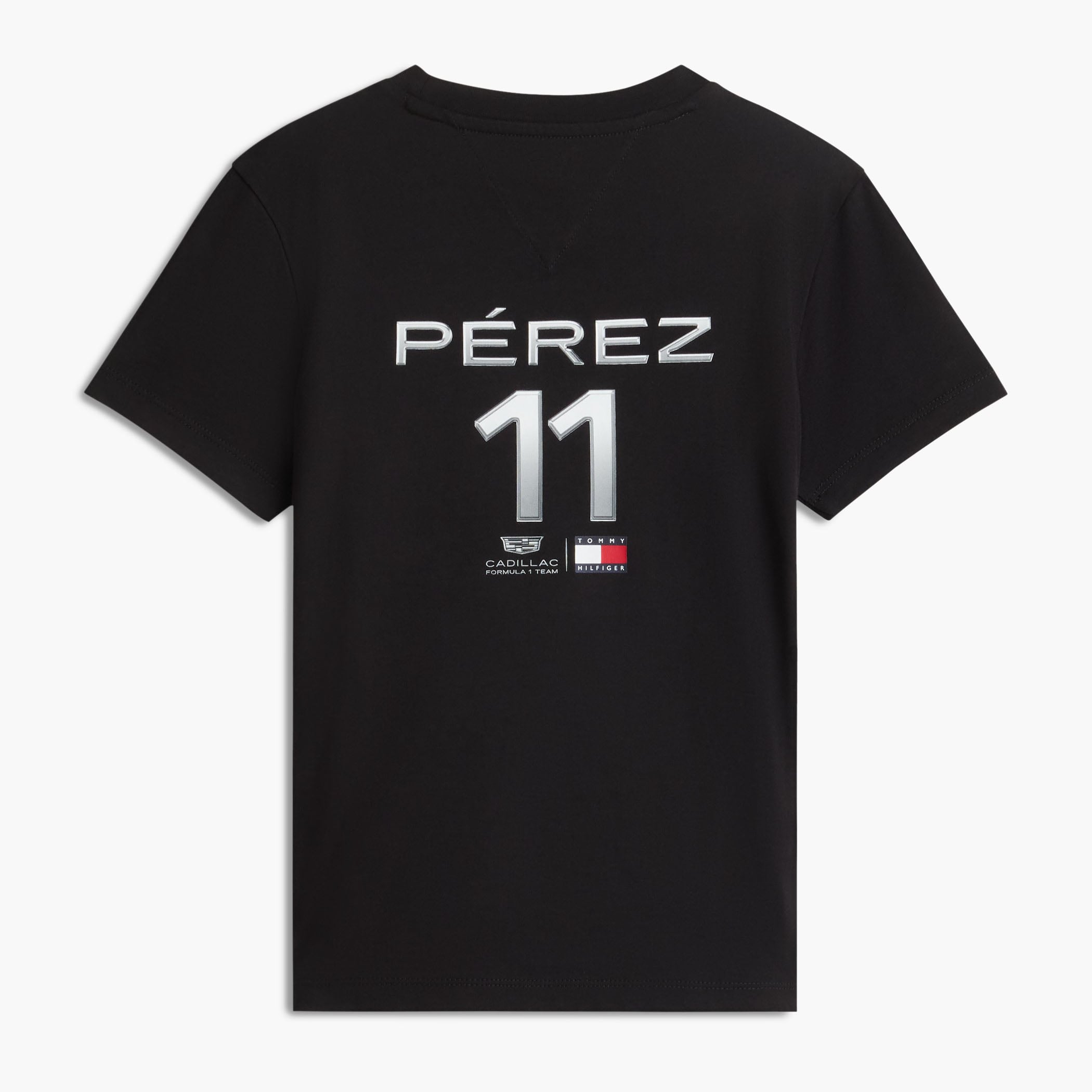 Youth Tommy Hilfiger Sergio Perez Black Cadillac F1 Team Driver's Chevron T-Shirt