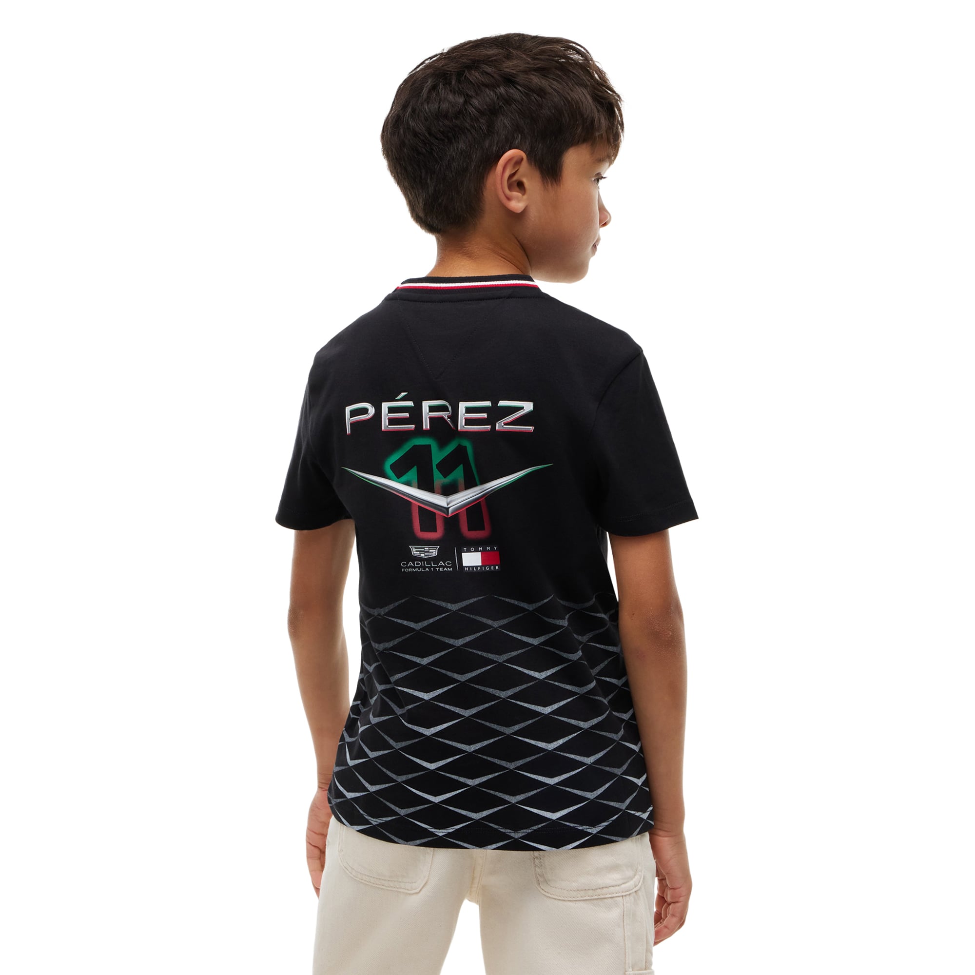 Youth Tommy Hilfiger Sergio Perez Black Cadillac F1 Team Mexico Jersey