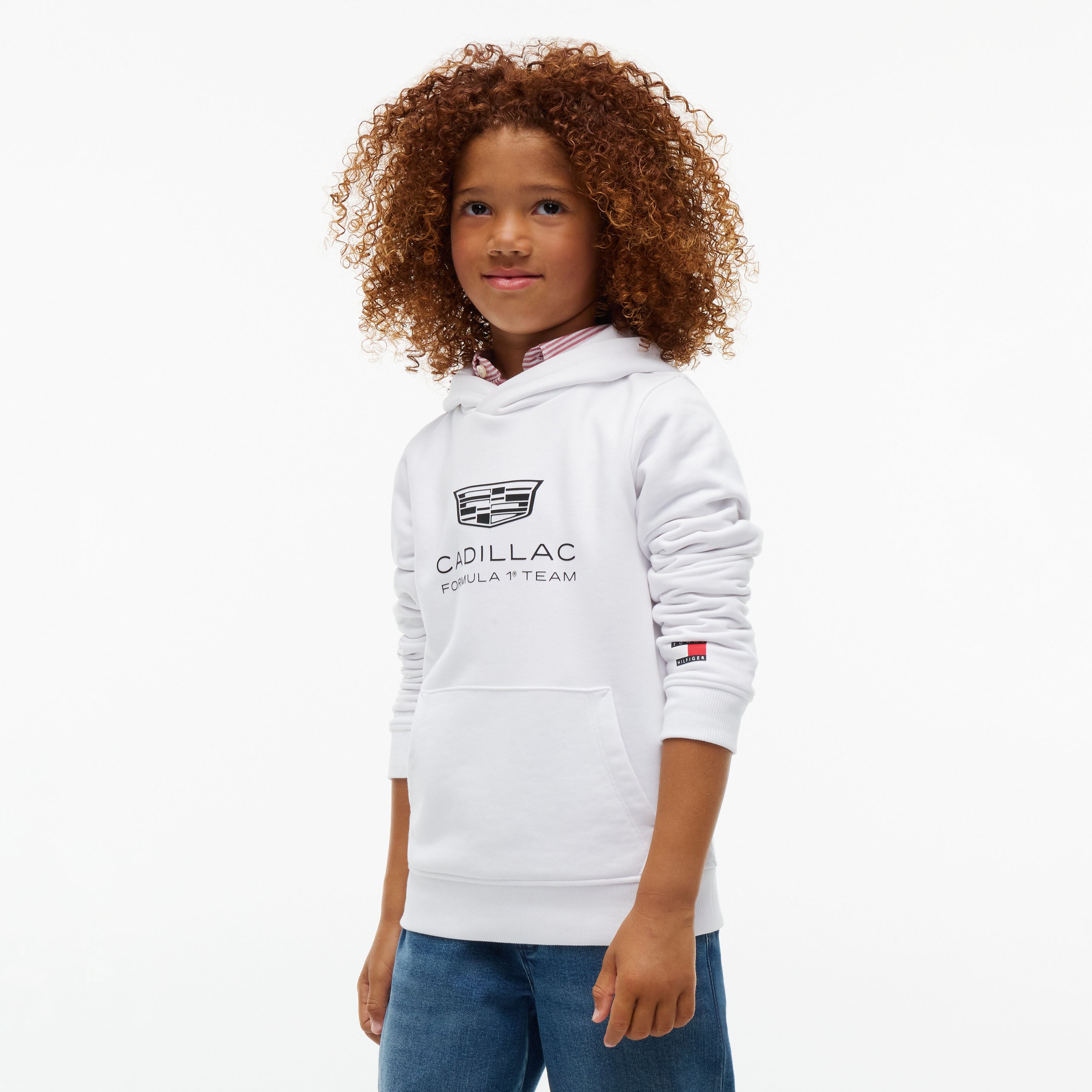Youth Tommy Hilfiger White Cadillac F1 Team Shield Hoodie