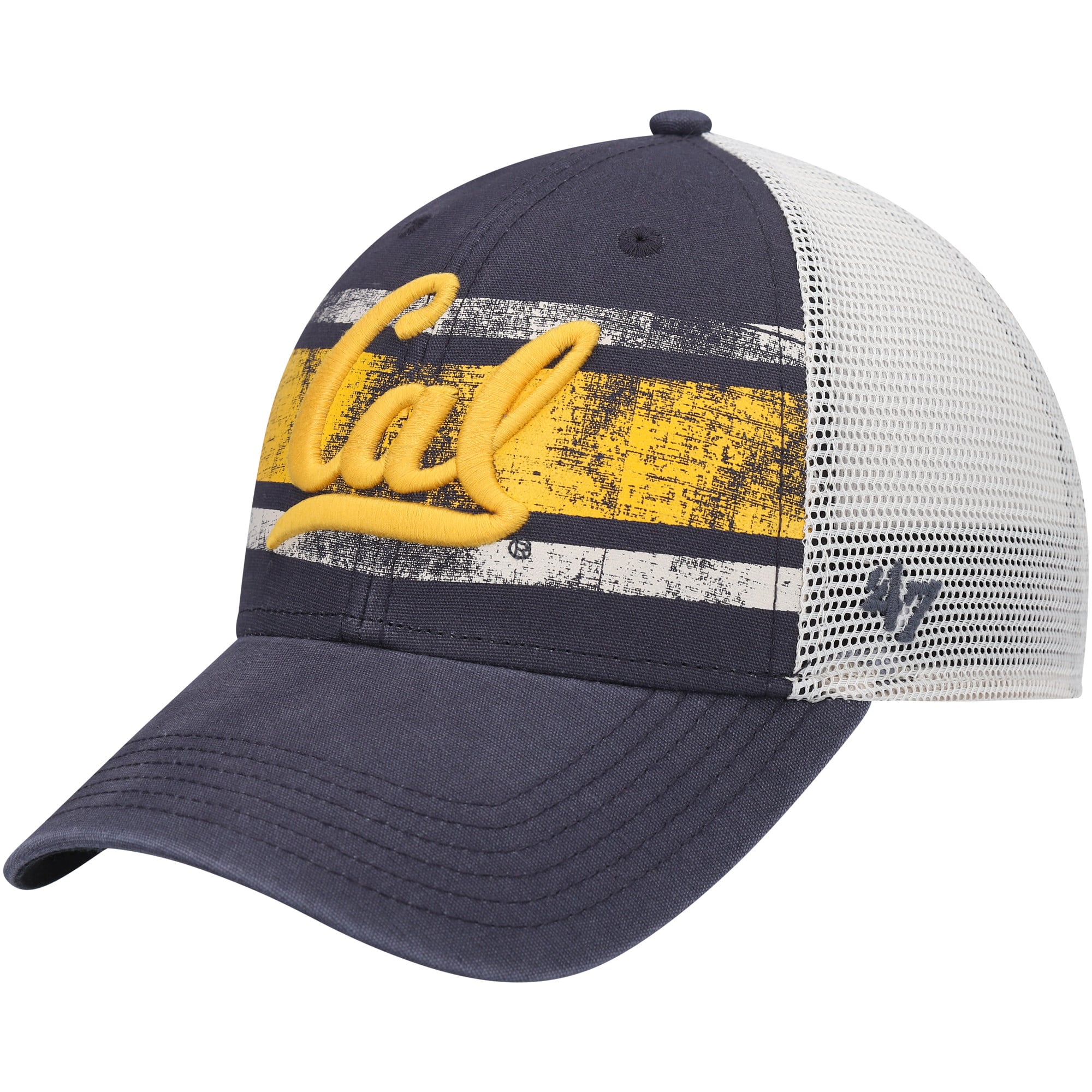 Men's '47 Navy/White Cal Bears Interlude MVP Trucker Snapback Hat