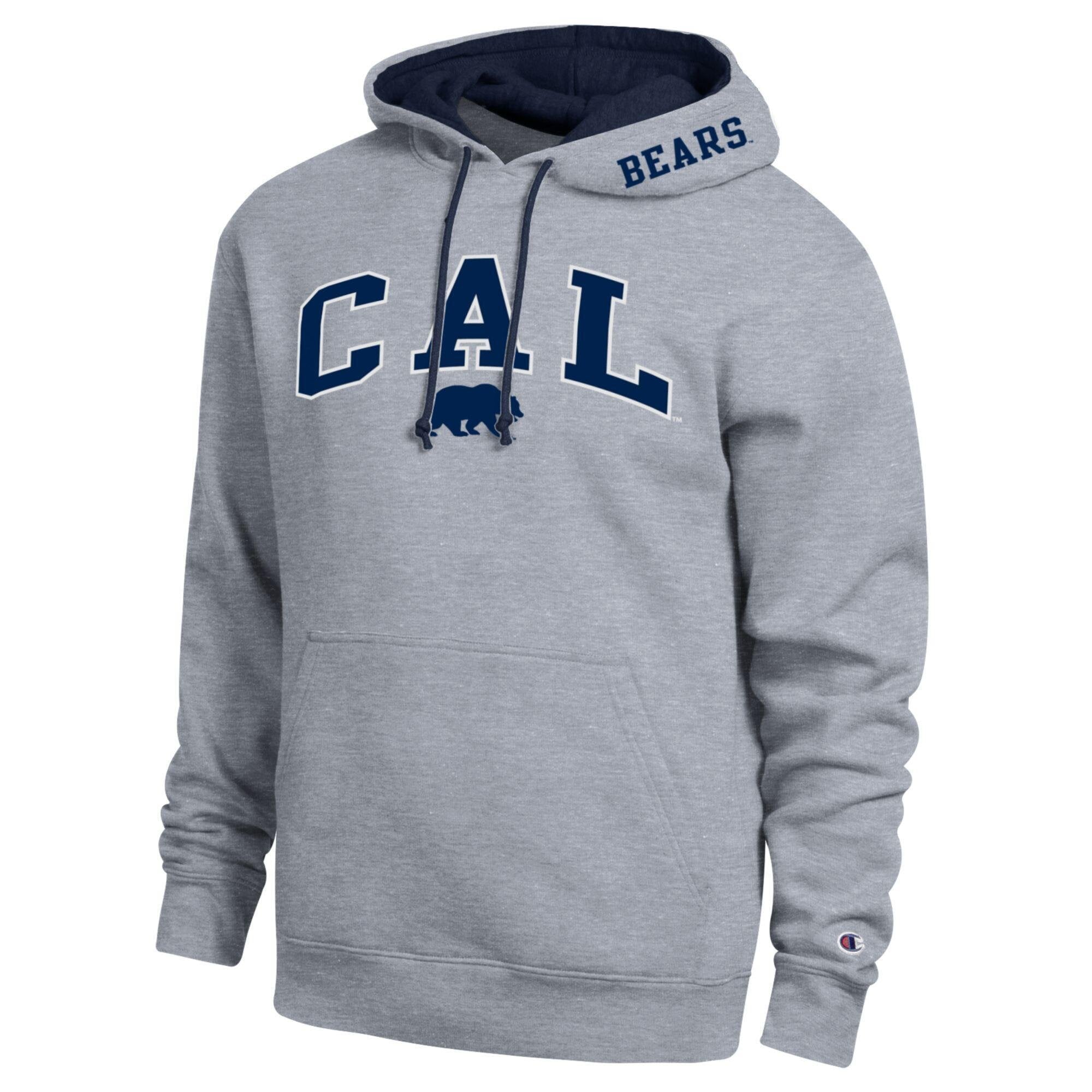 Men's Champion  Heather Gray Cal Bears Arch Tackle Twill Hoodie