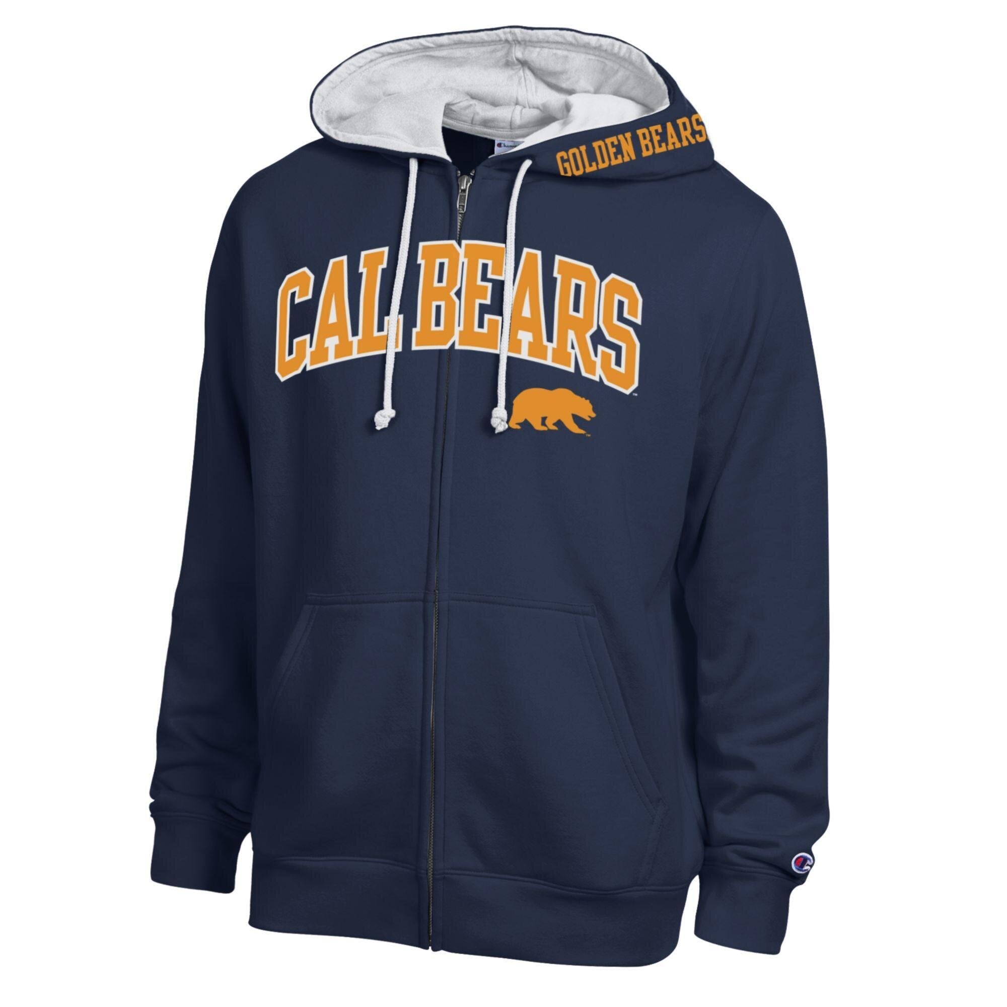 Men's Champion Navy Cal Bears Arch Logo Full-Zip Fleece Hoodie