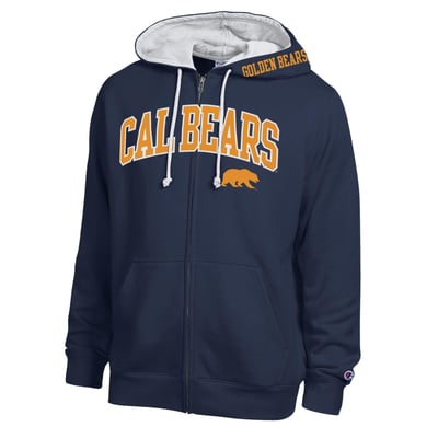 Cal Bears Champion Arch Logo Full-Zip Fleece Hoodie - Navy