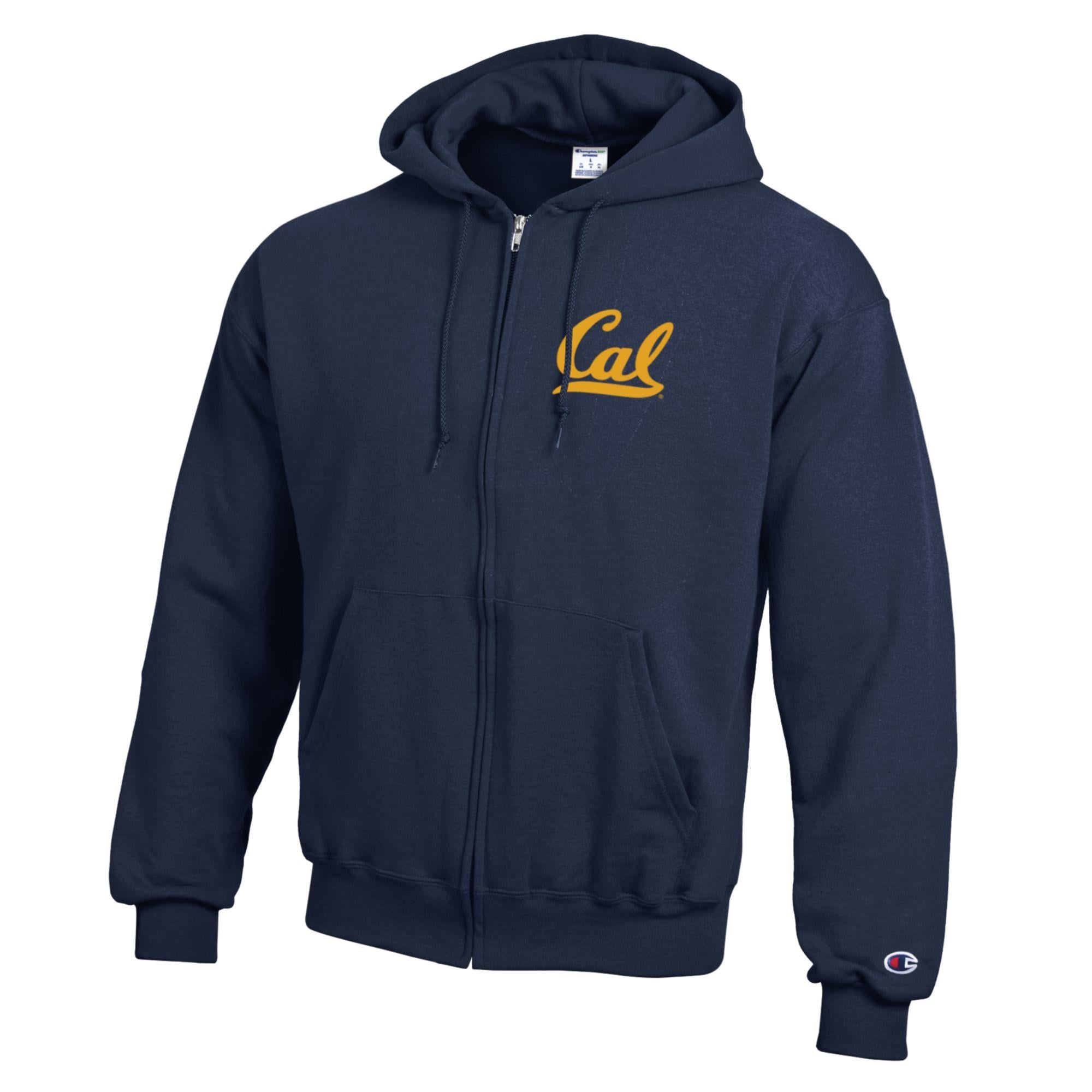 Men's Champion Navy UC Berkeley Powerblend Full-Zip Hoodie