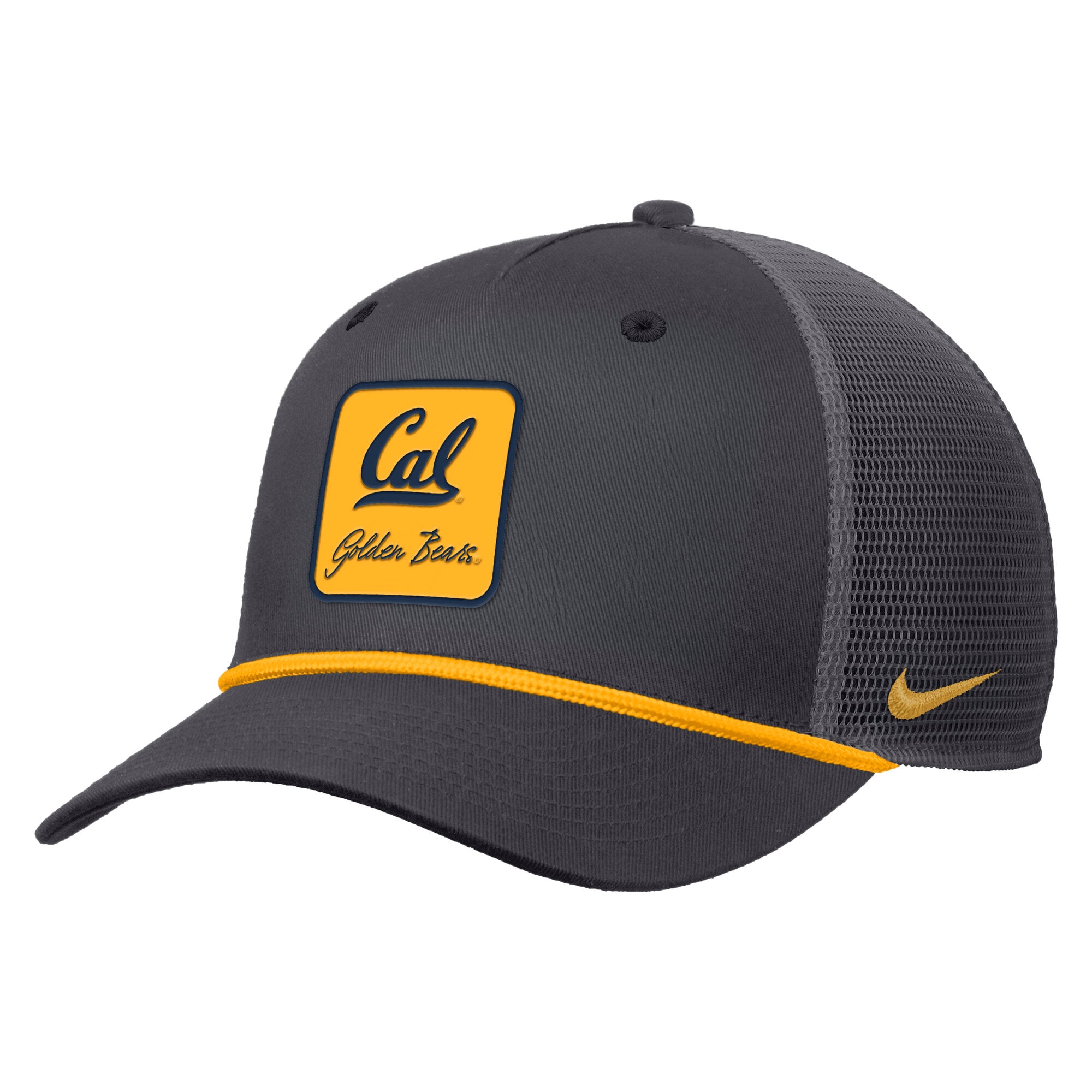 Casquette trucker Nike Cal Bears Primetime Logo Script Rise Rope pour homme, couleur anthracite, ajustable