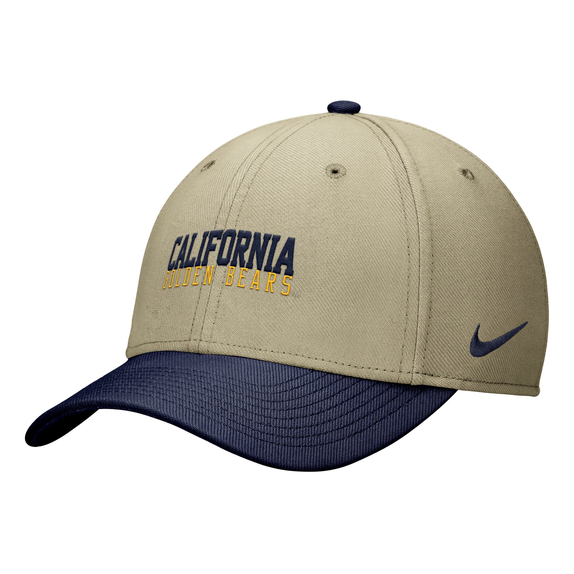 Men's Nike Beige/Navy Cal Bears Dri-FIT SwooshFlex Hat
