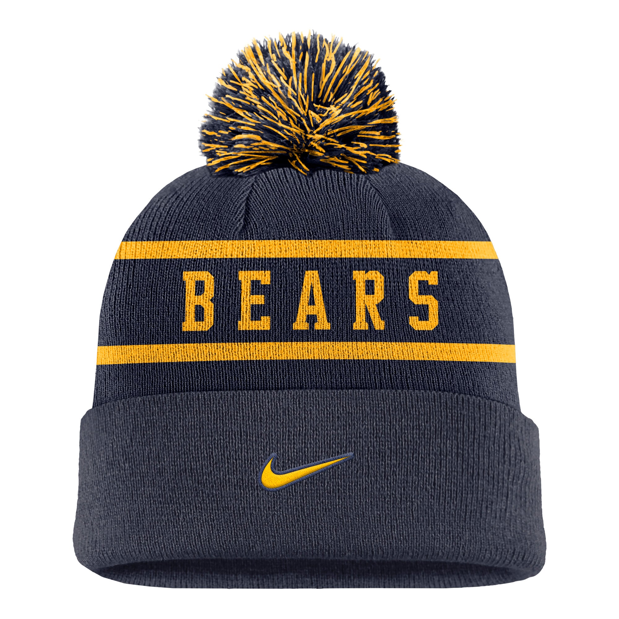 Men's Nike Navy Cal Bears Peak Cuffed Knit Hat with Pom