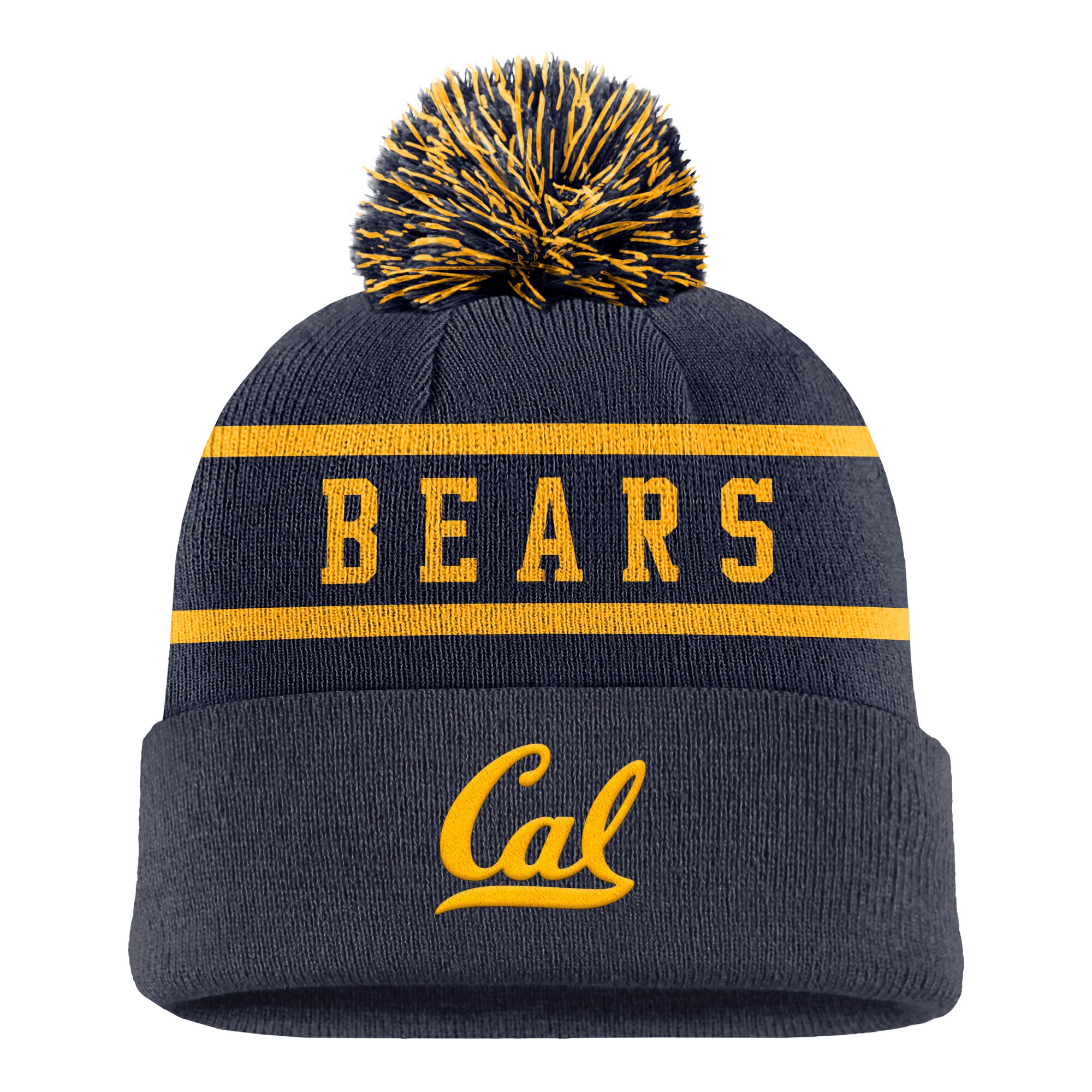 Men's Nike Navy Cal Bears Peak Cuffed Knit Hat with Pom