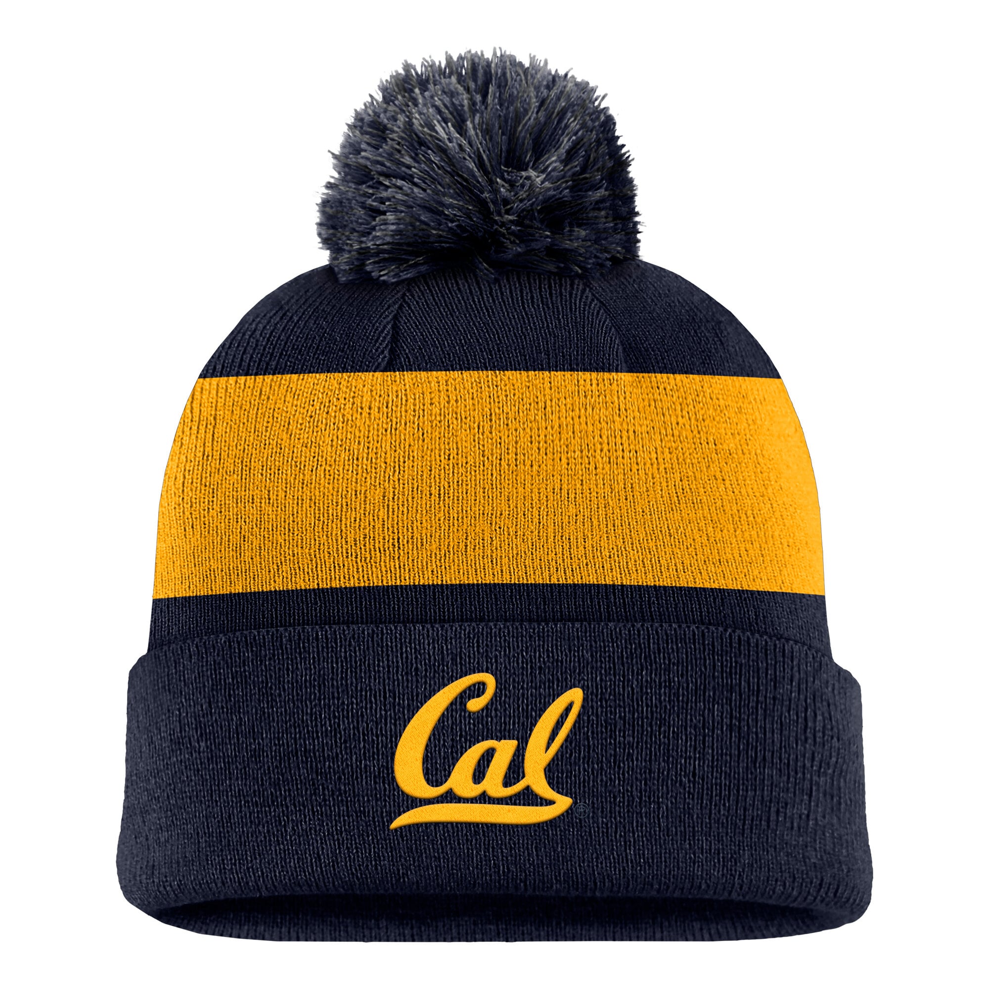 Bonnet à rayures et logo Nike Cal Bears Primetime bleu marine pour homme, avec pompon