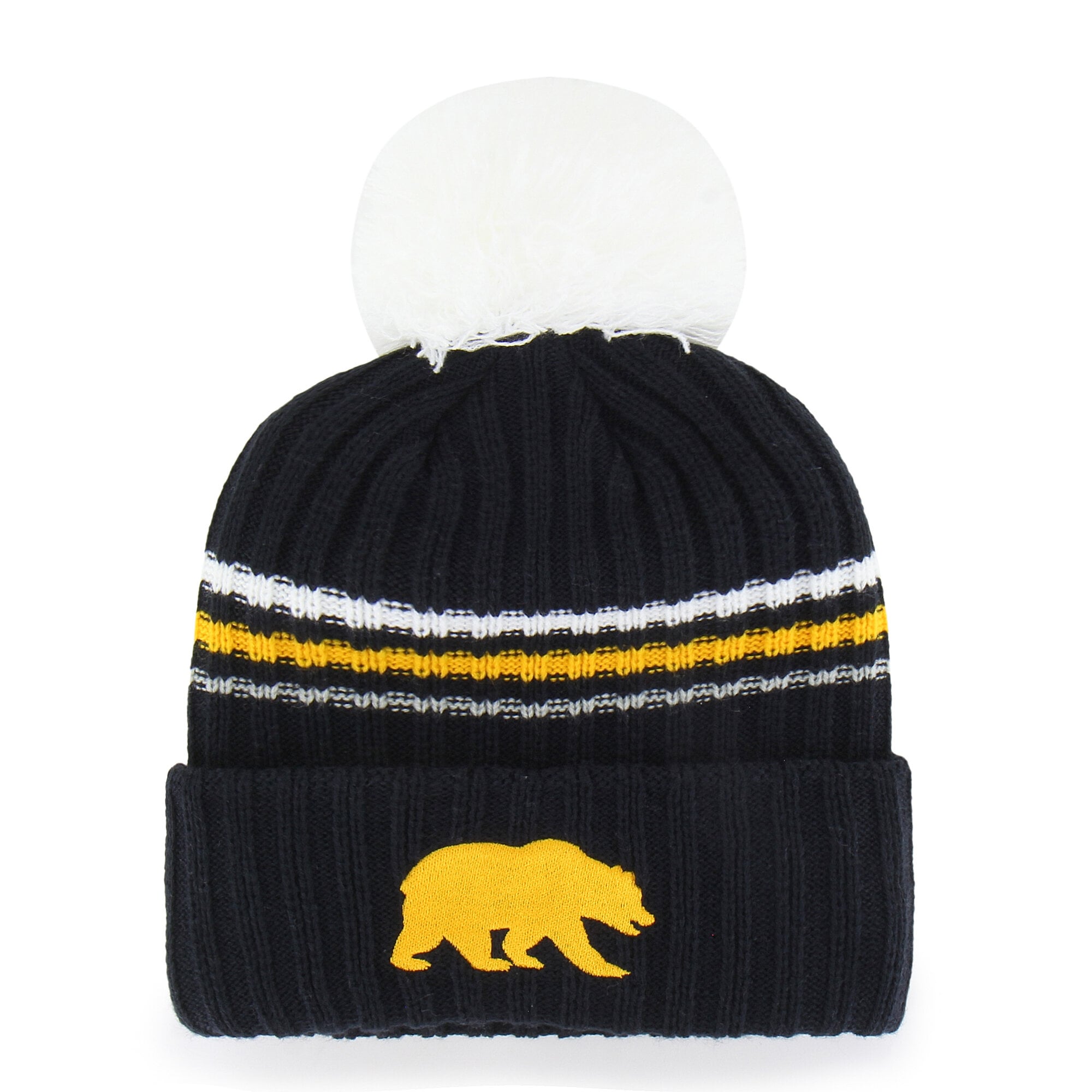 Bonnet en maille duveteuse à gros pompon, modèle 47 Navy Cal Bears, pour femme