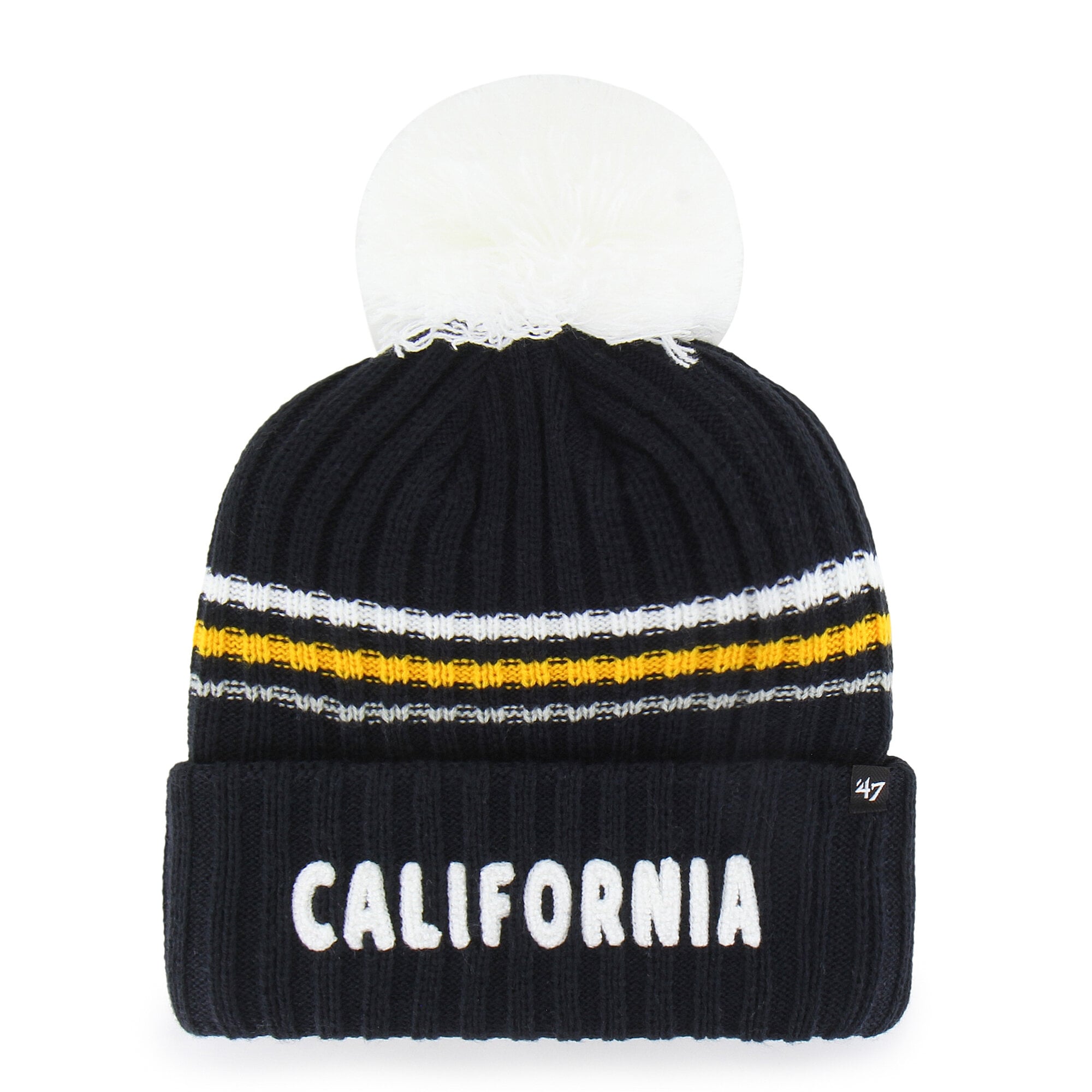 Bonnet en maille duveteuse à gros pompon, modèle 47 Navy Cal Bears, pour femme