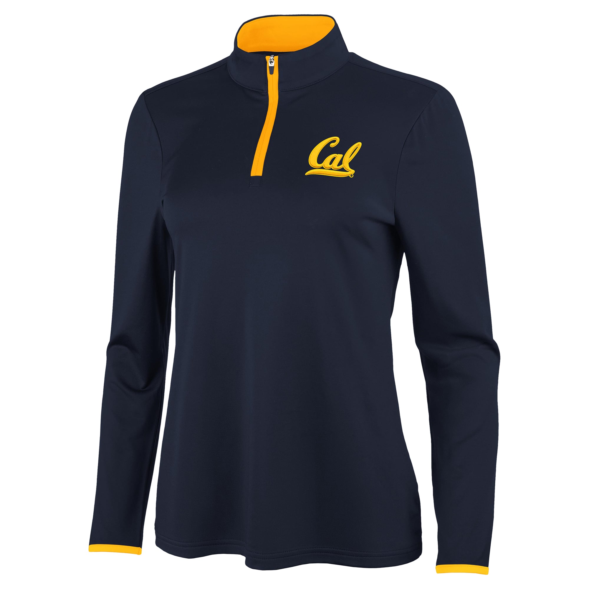 Pull à col zippé Antigua pour femme, bleu marine et or, Cal Bears Brink